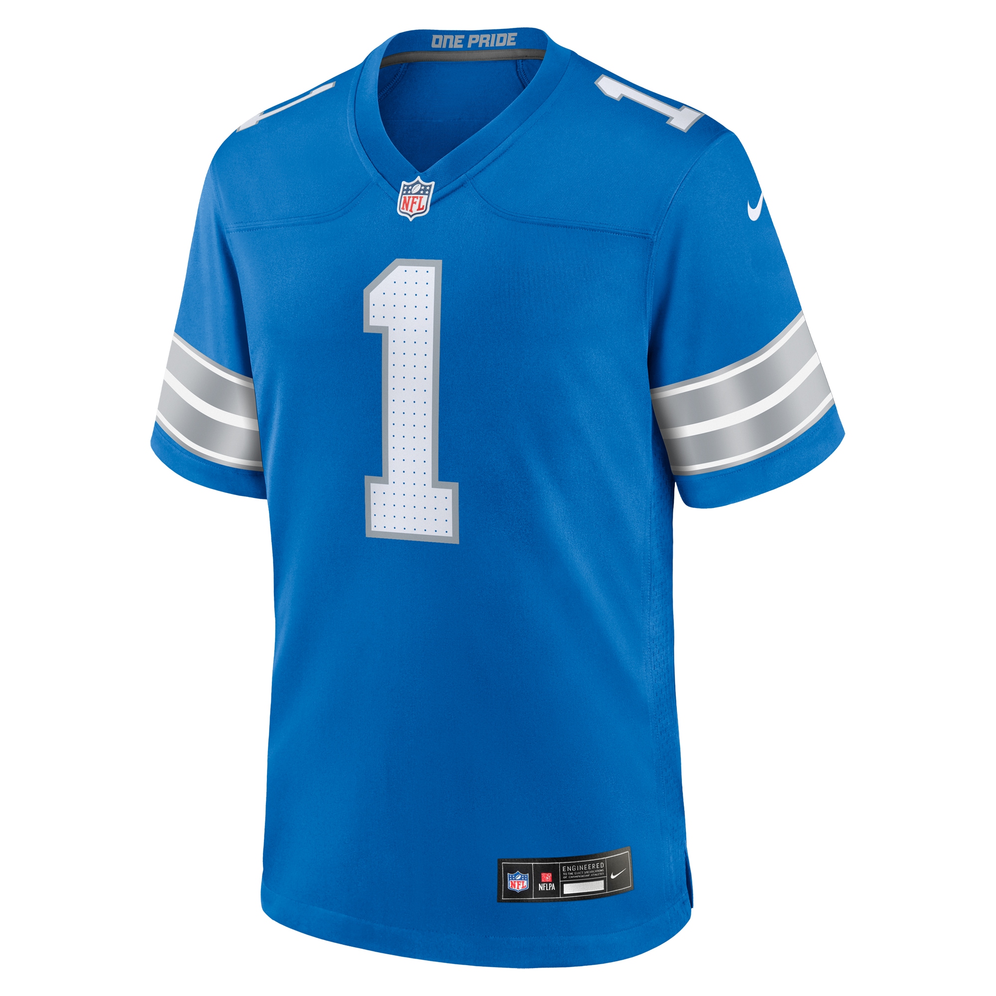Detroit Lions Number 1 Dad Blue Game NFL Jersey Men's