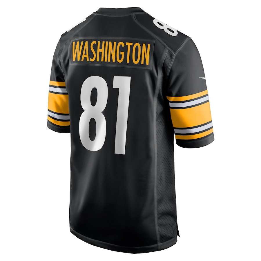 Scotty Washington 81 Pittsburgh Steelers Game Black NFL Jersey Men's