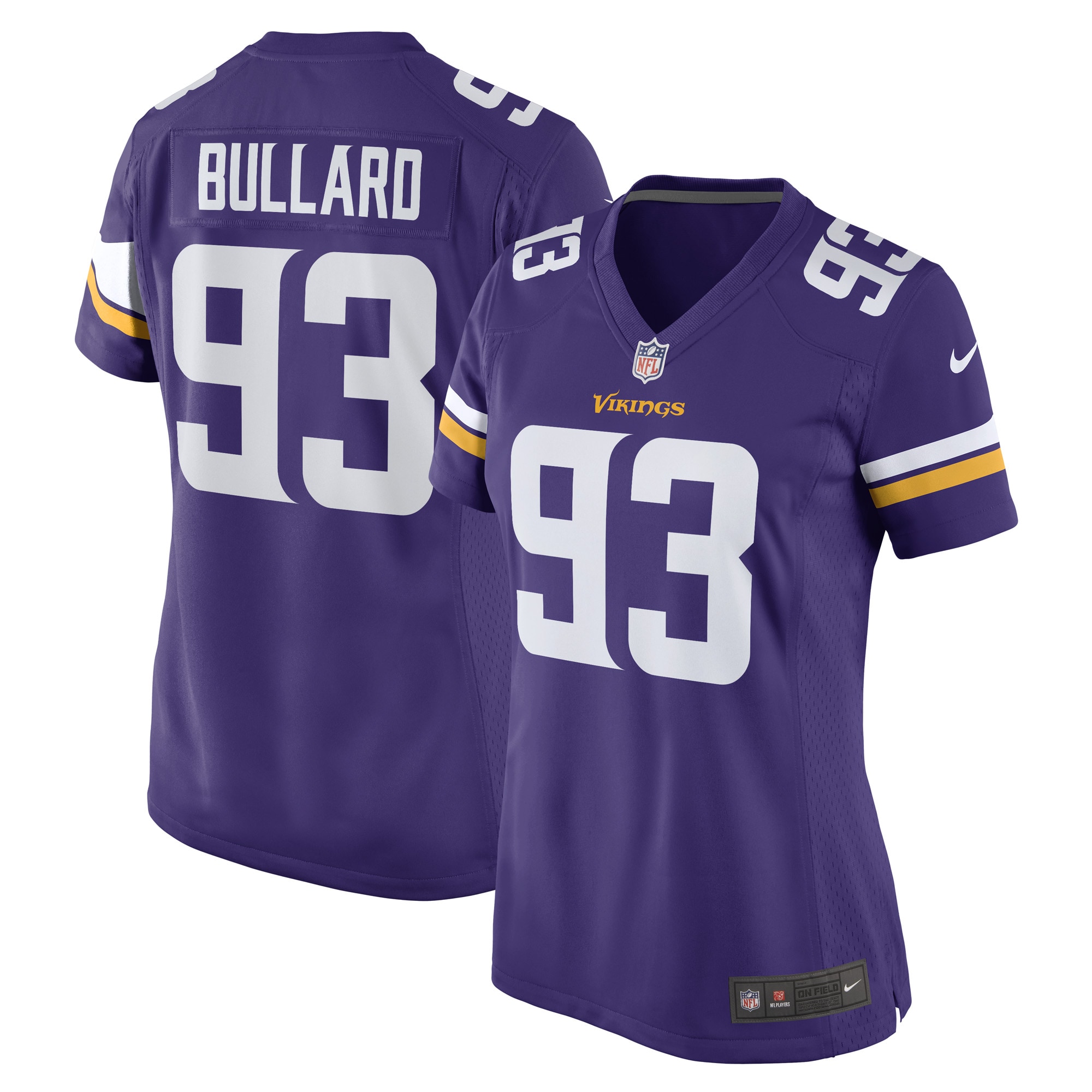 Minnesota Vikings Jonathan Bullard Purple Game Player NFL Jersey Women's