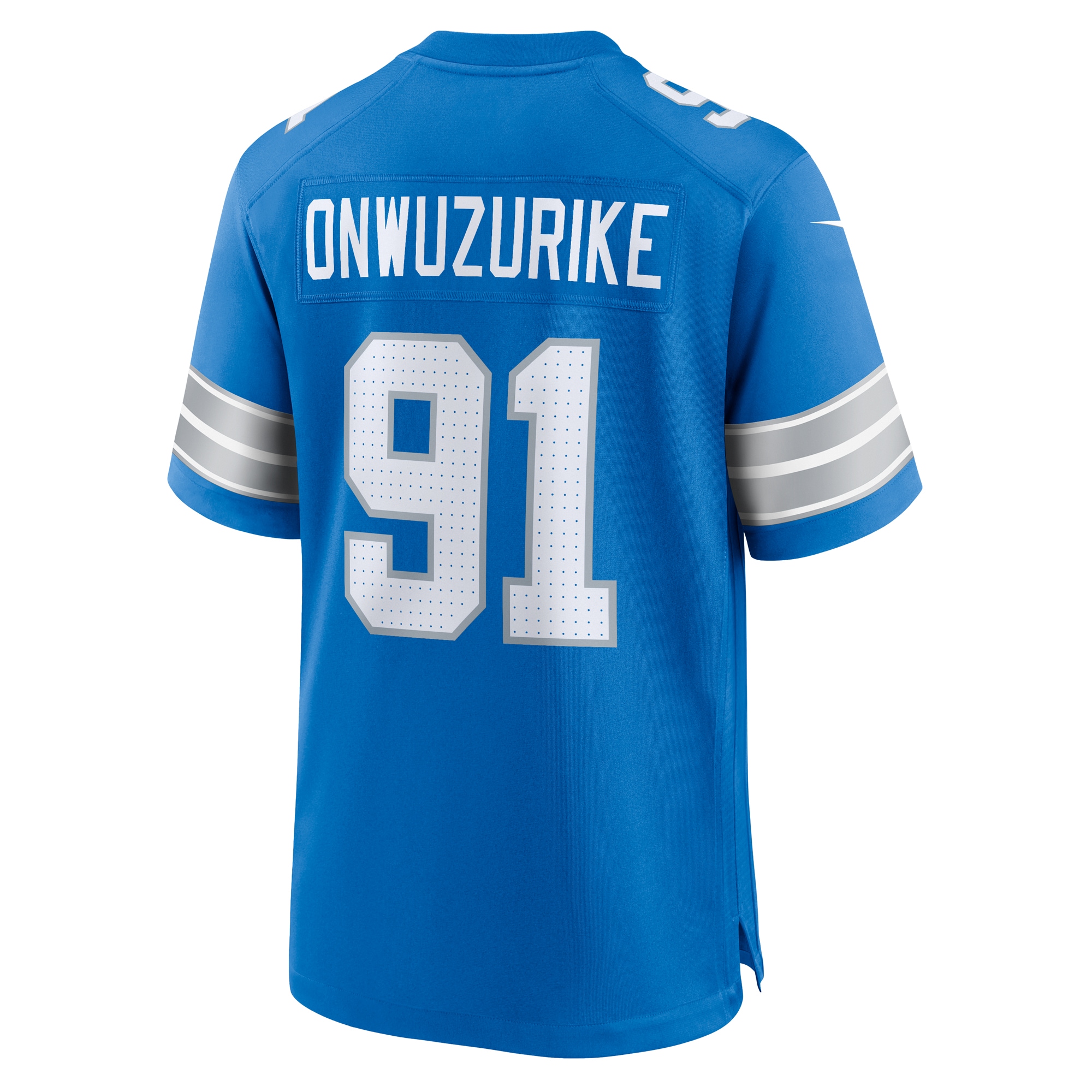 Detroit Lions Levi Onwuzurike Blue Team Game NFL Jersey Men's