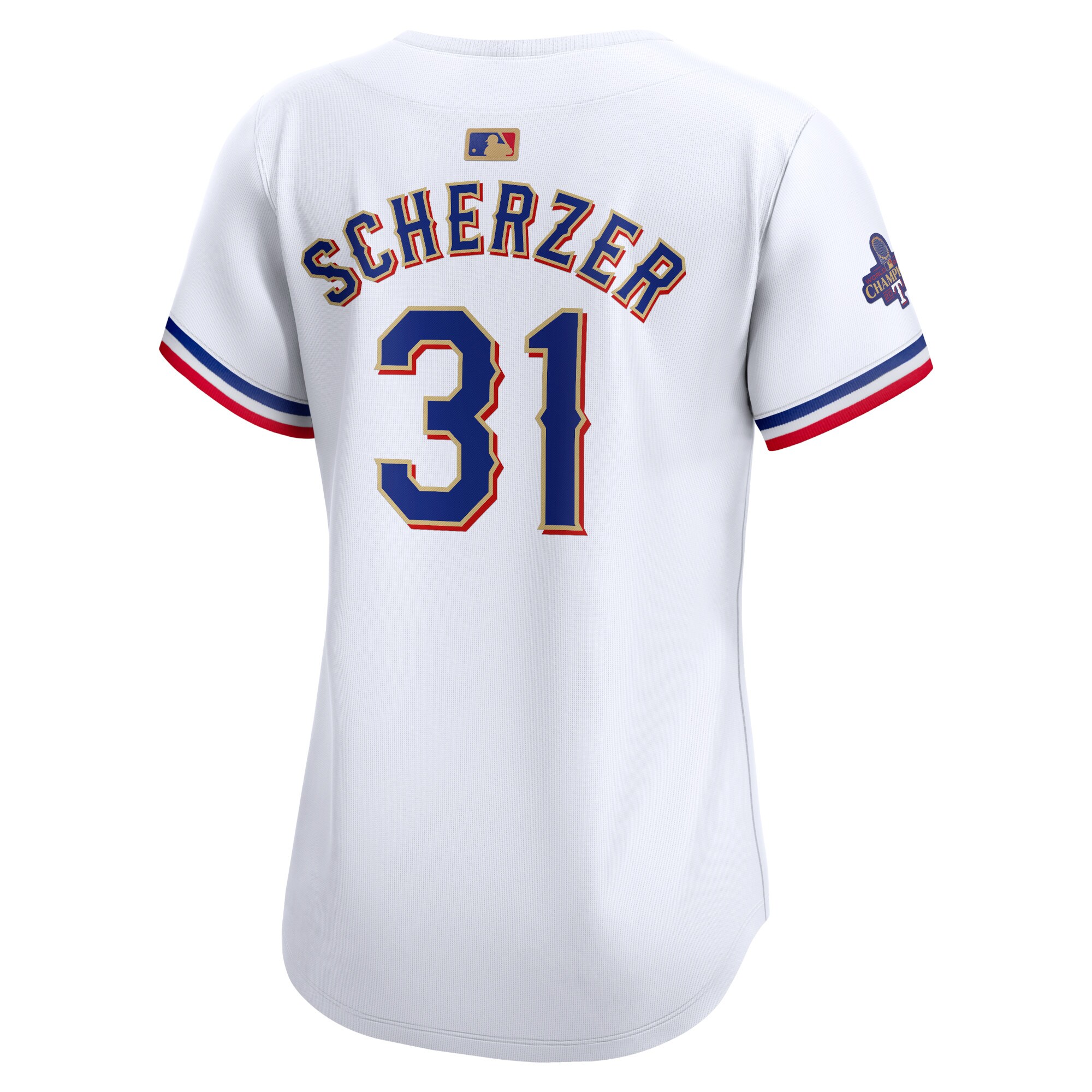 Texas Rangers Max Scherzer White 2024 Gold Collection Limited Player MLB Jersey Women's