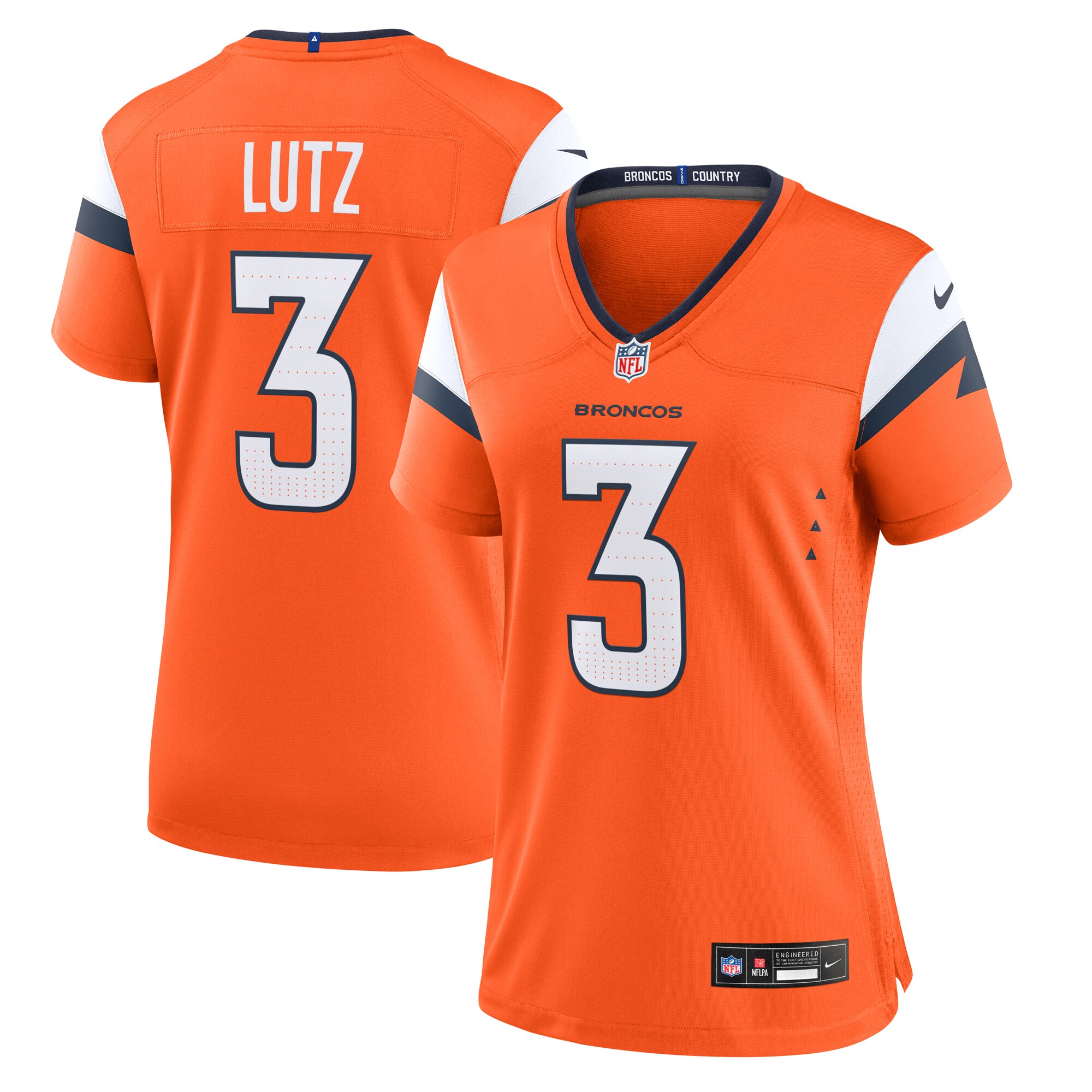 Denver Broncos Wil Lutz Orange Team Game NFL Jersey Women's