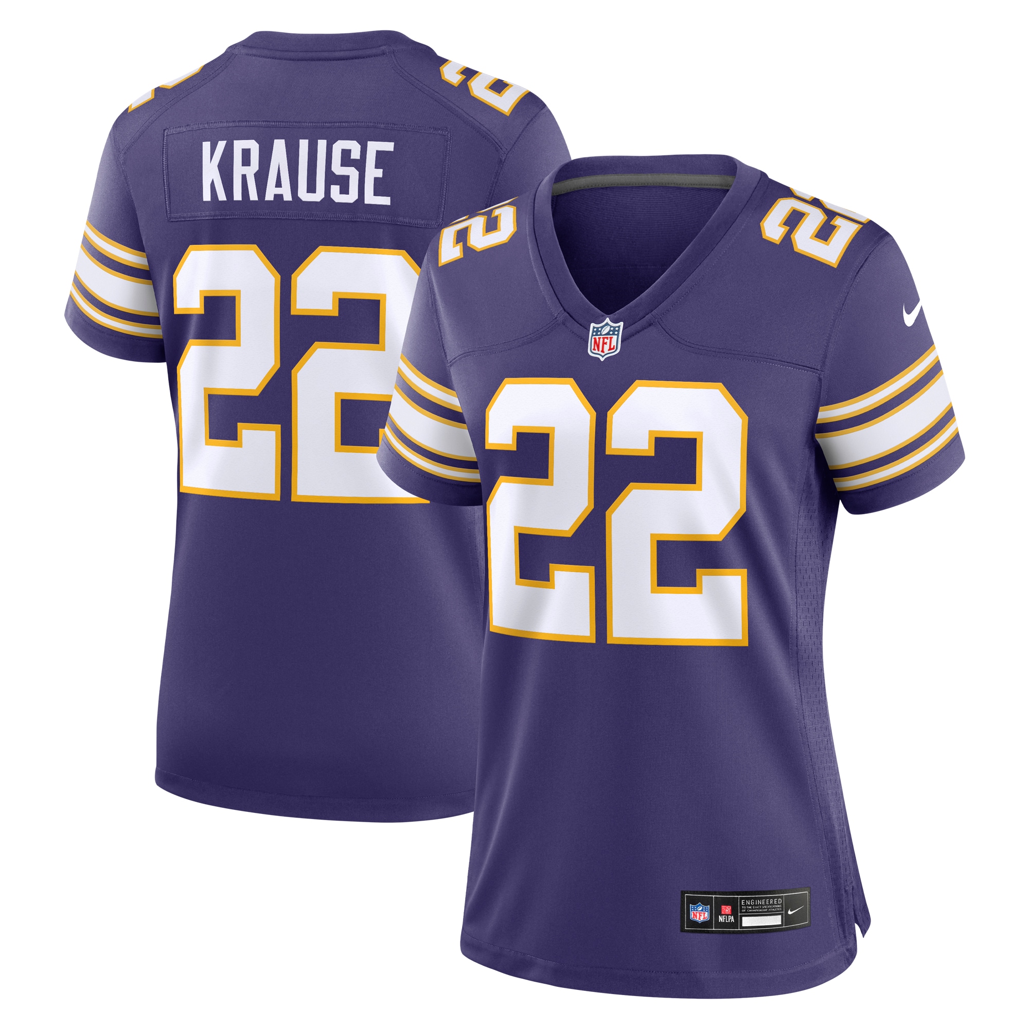 Minnesota Vikings Paul Krause Purple Classic Retired Player NFL Jersey Women's