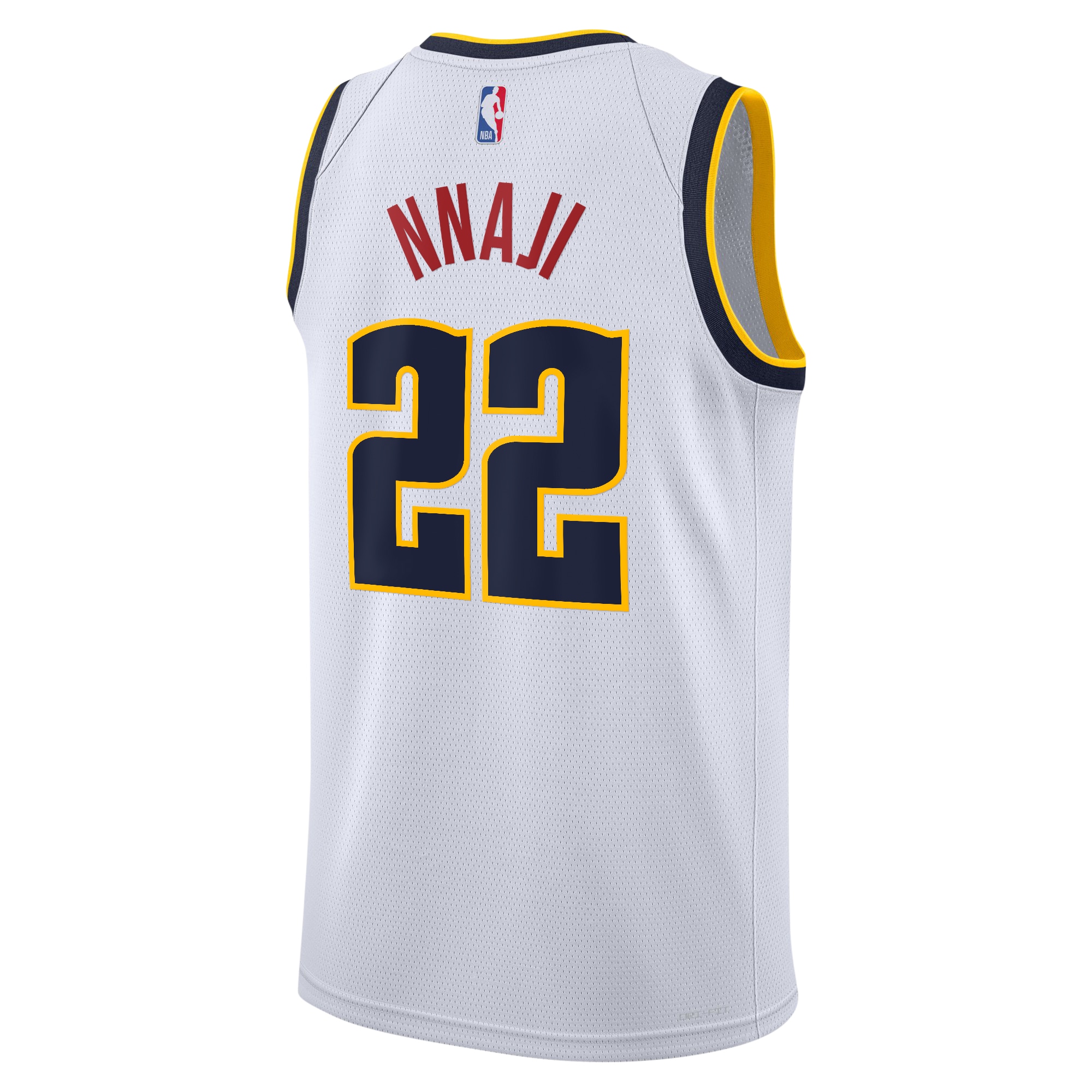 Camiseta Association Swingman de los Denver Nuggets Blanco Zeke Nnaji NBA Jersey Men's