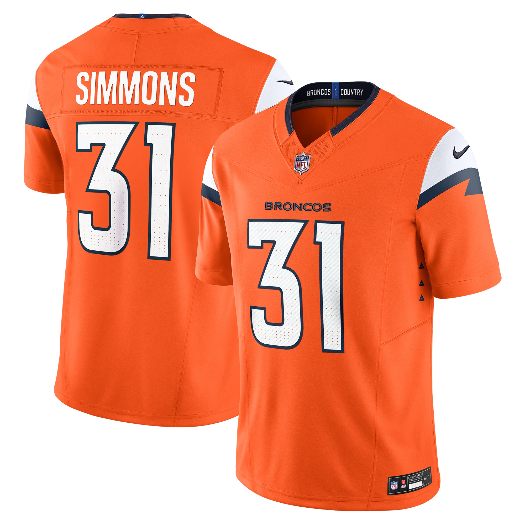 Denver Broncos Justin Simmons Orange Vapor F.U.S.E. Limited NFL Jersey Men's