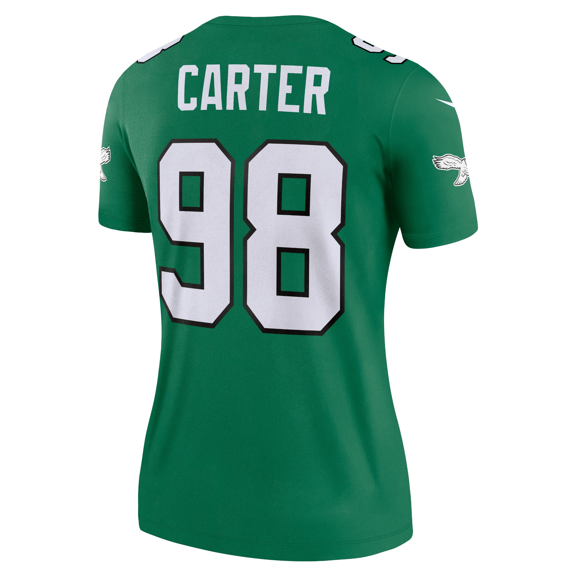 Philadelphia Eagles Jalen Carter Kelly Green Alternate Legend Player Performance Top NFL Jersey Women's