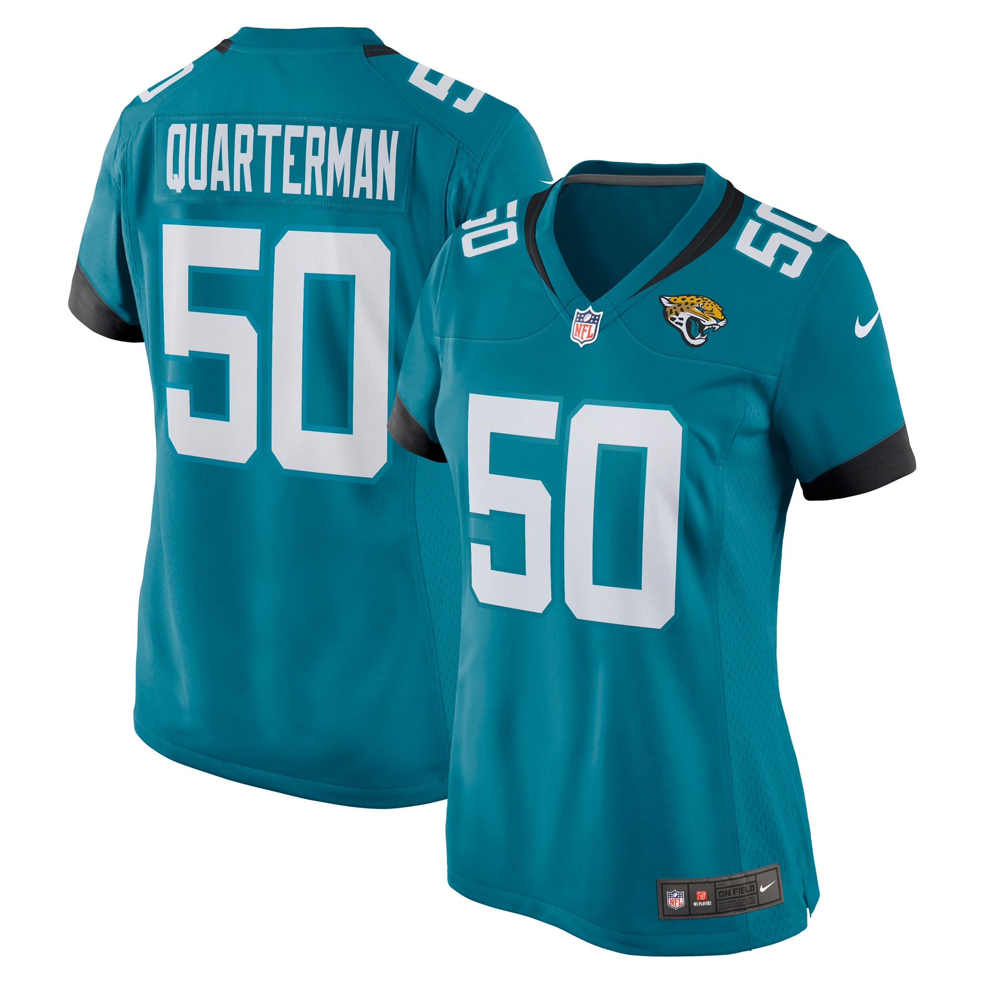 Jacksonville Jaguars Shaquille Quarterman Teal Game NFL Jersey Women's