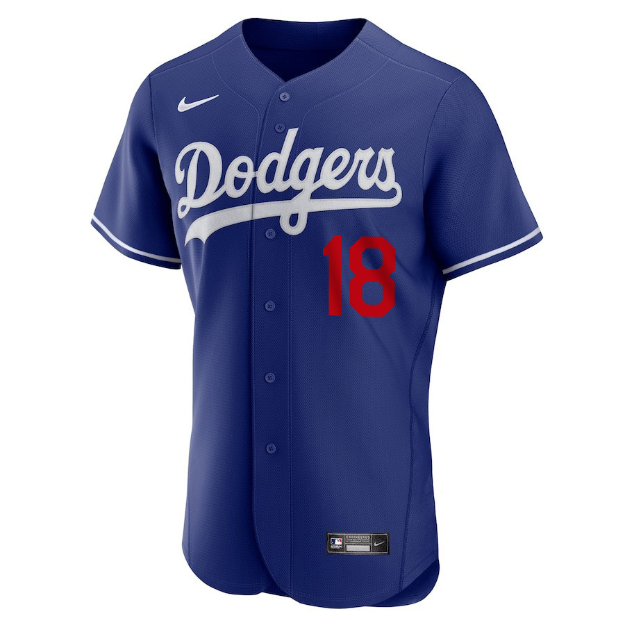 Yoshinobu Yamamoto 18 Signed Los Angeles Dodgers Alternate ELITE Royal MLB Jersey Men's