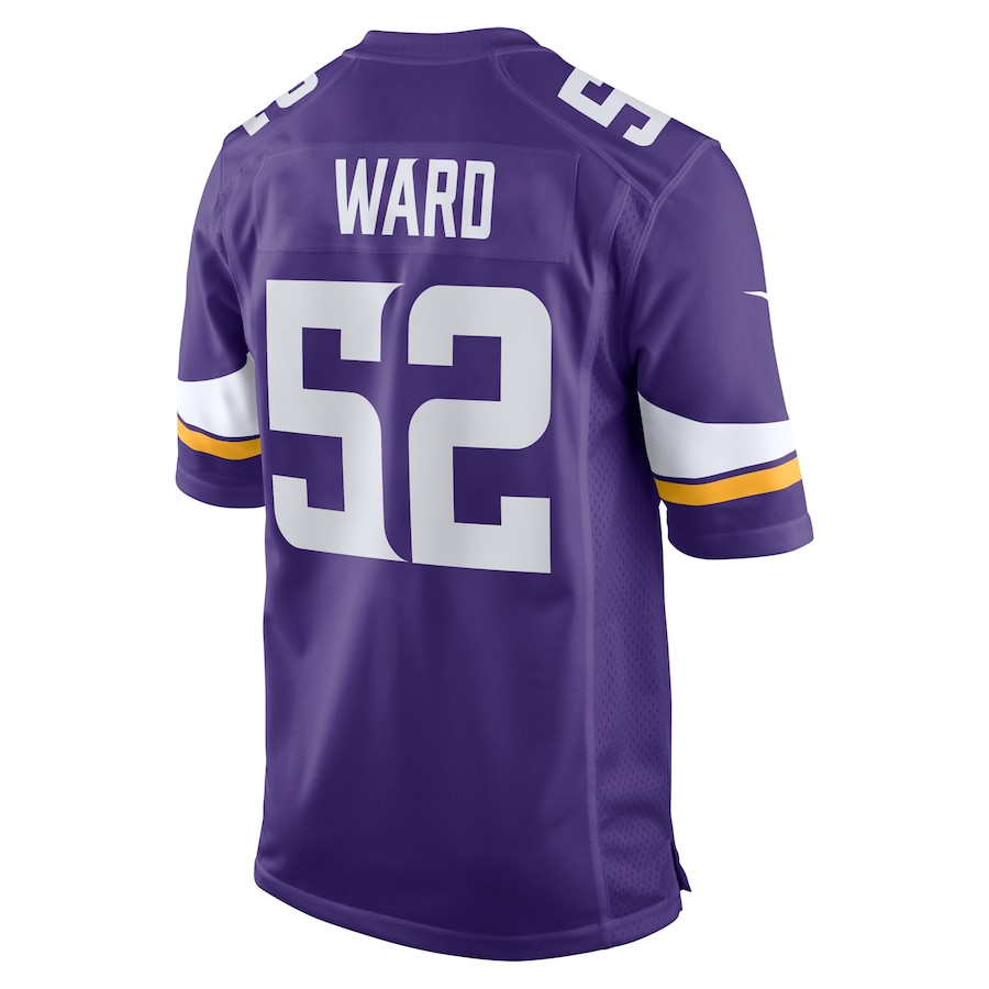 Jihad Ward 52 Minnesota Vikings Team Game Purple NFL Jersey Men's