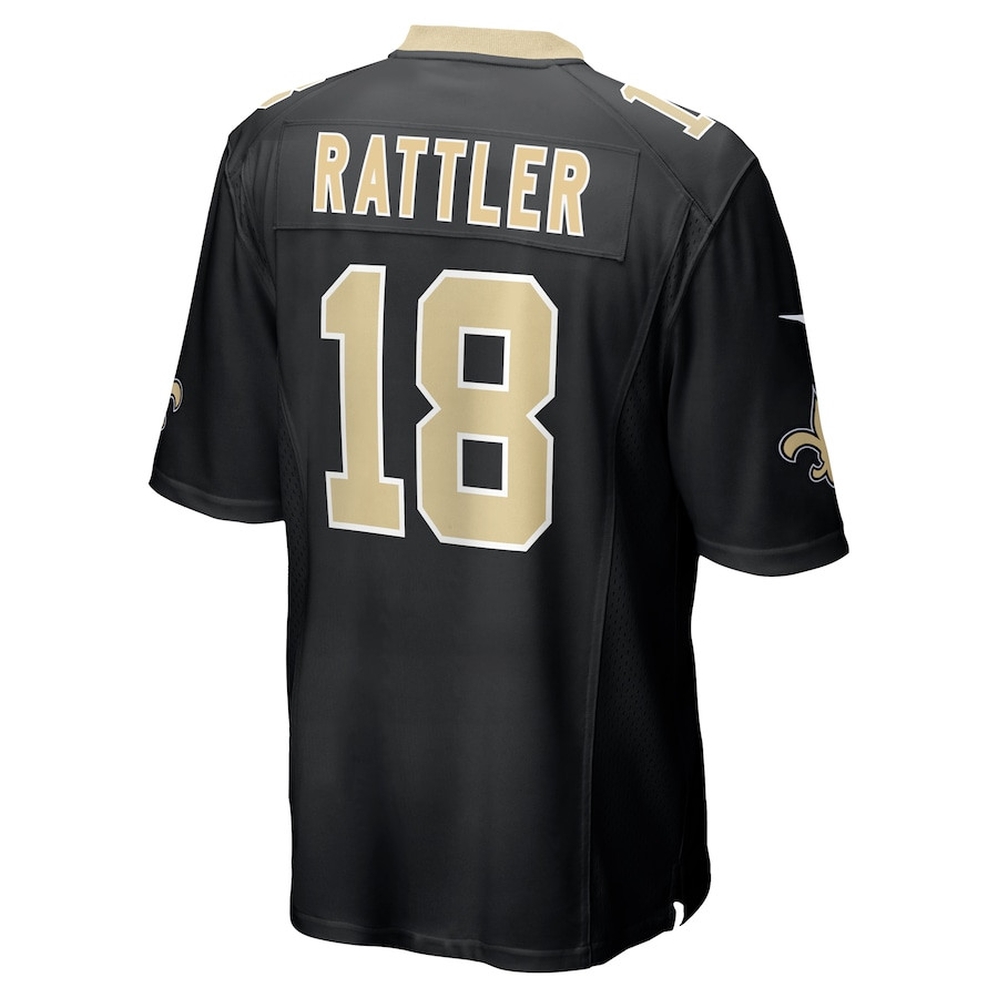 Spencer Rattler 18 New Orleans Saints Game Black NFL Jersey Men's