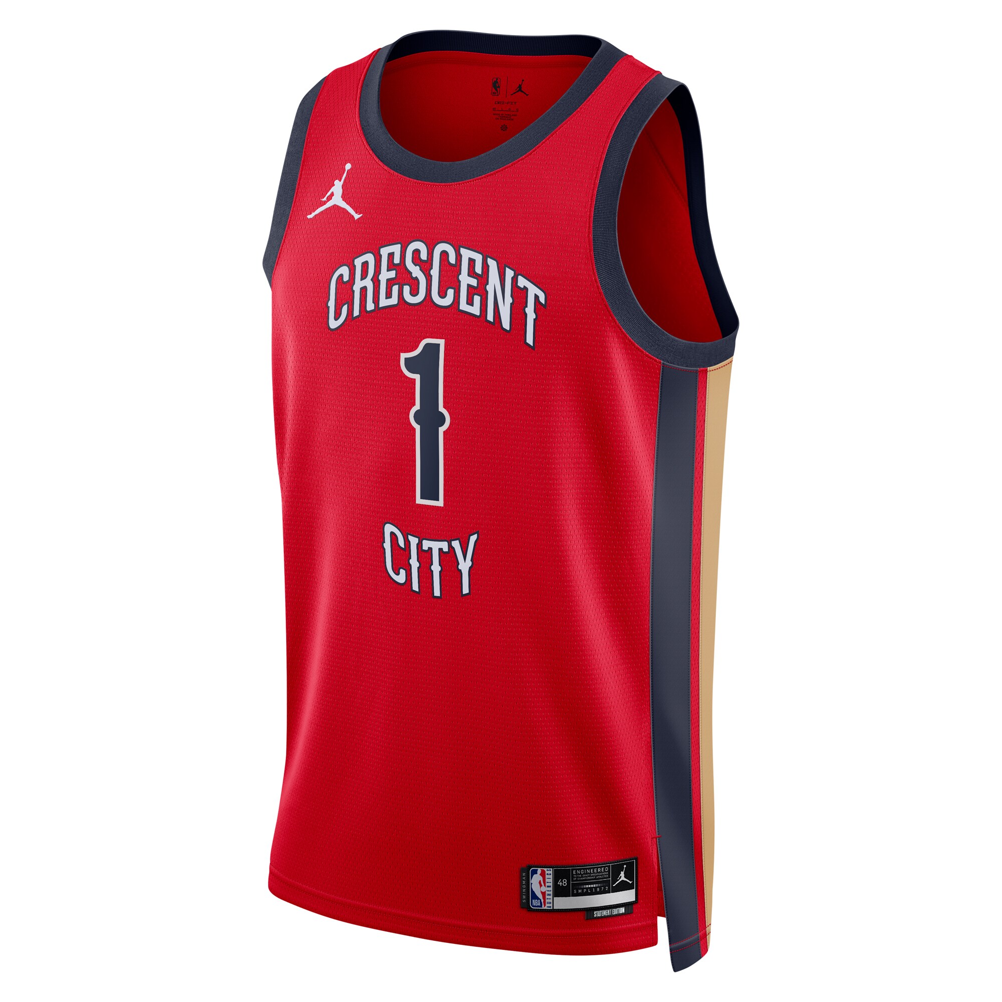 Camiseta New Orleans Pelicans Jordan Brand Statement Edition Swingman Rojo Zion Williamso Unisex NBA Jersey Unisex