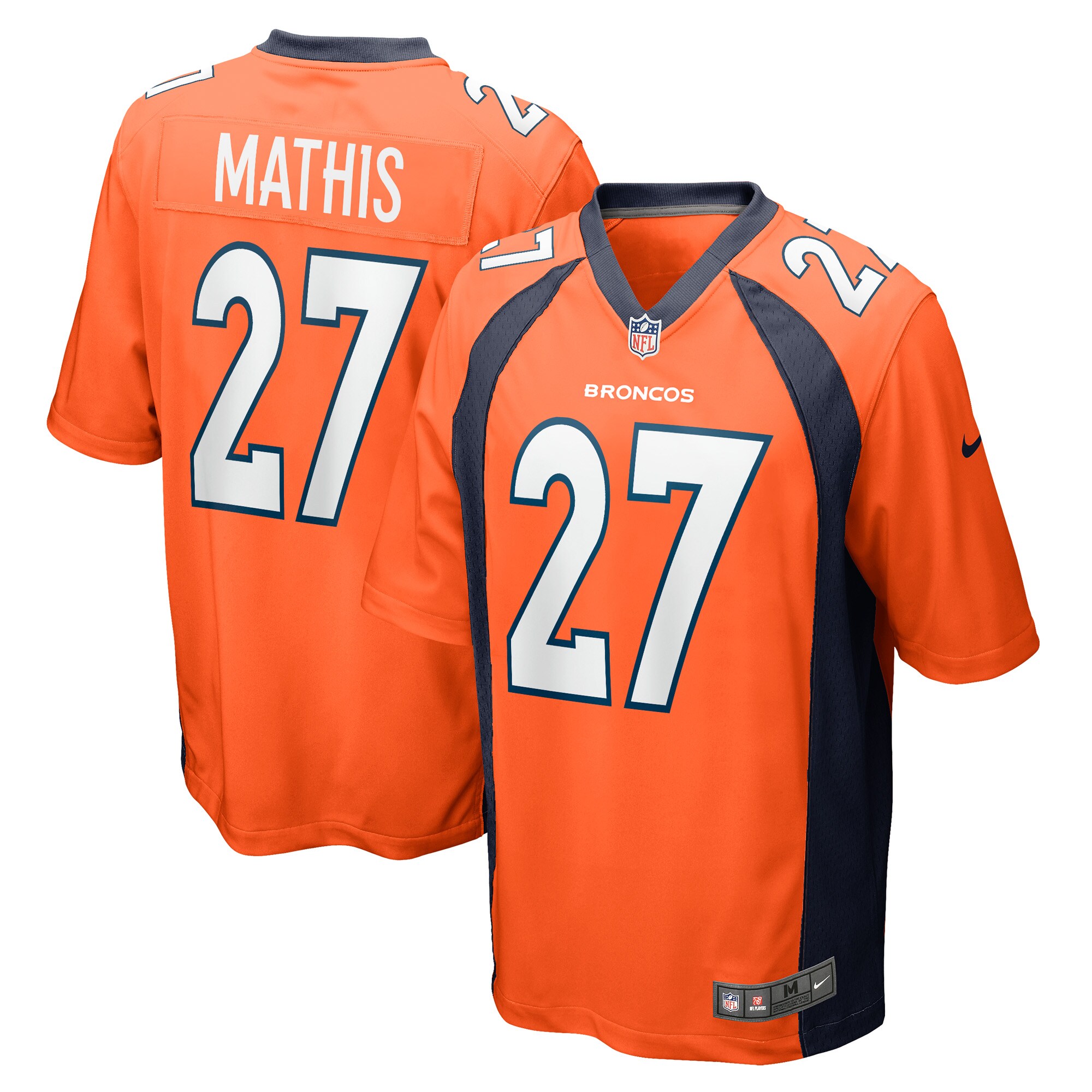 Denver Broncos Damarri Mathis Orange Game Player NFL Jersey Men's