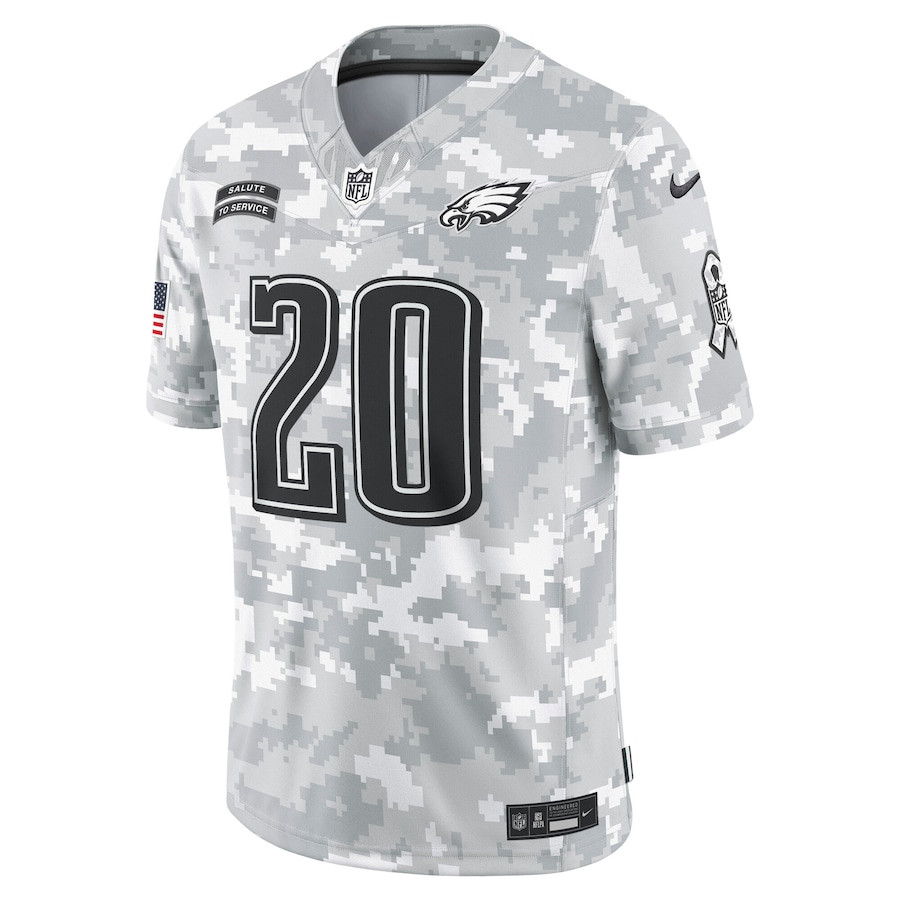 Brian Dawkins 20 Philadelphia Eagles 2024 Salute to Service Retired Player Limited Arctic Camo NFL Jersey Men's