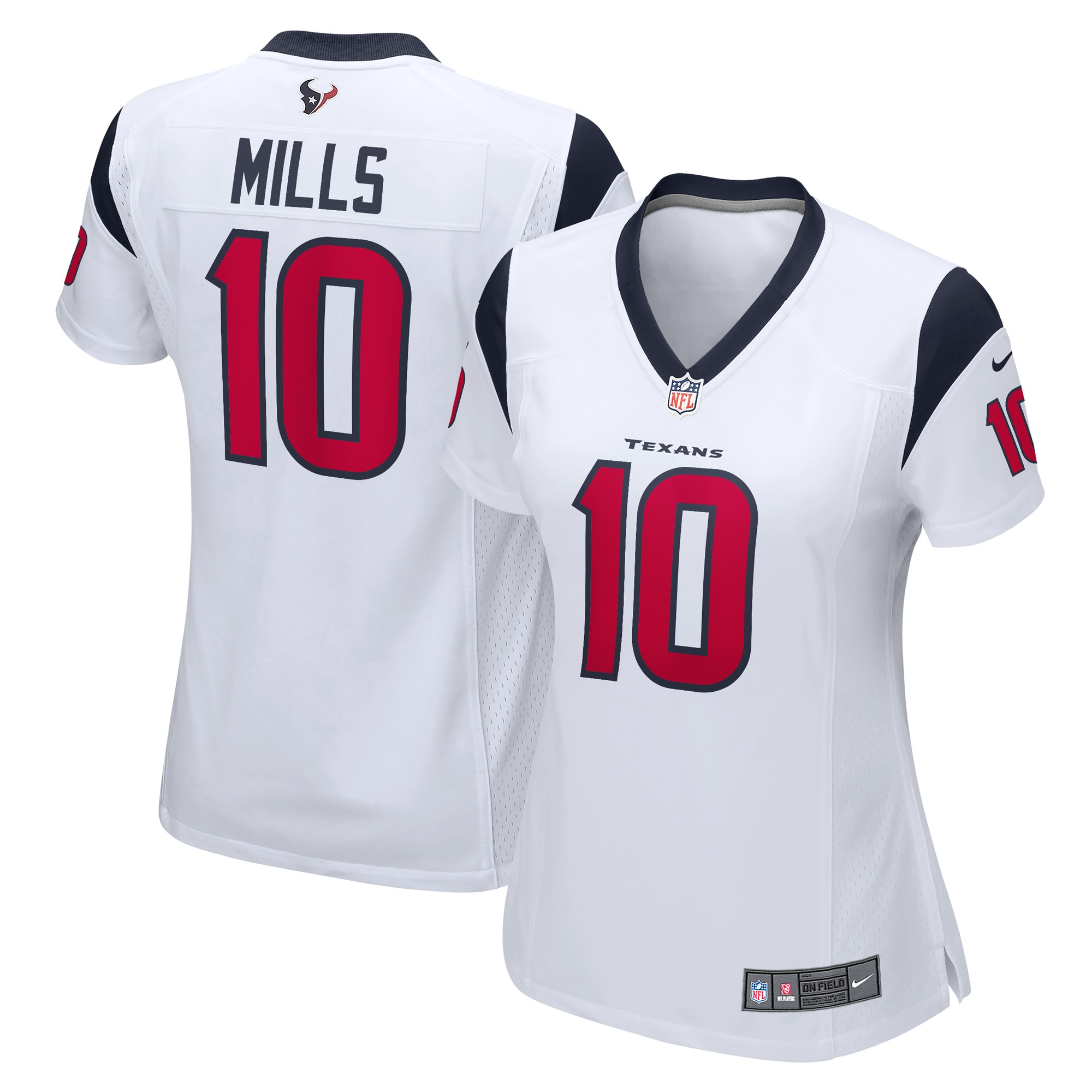 Houston Texans Davis Mills White Game Player NFL Jersey Women's