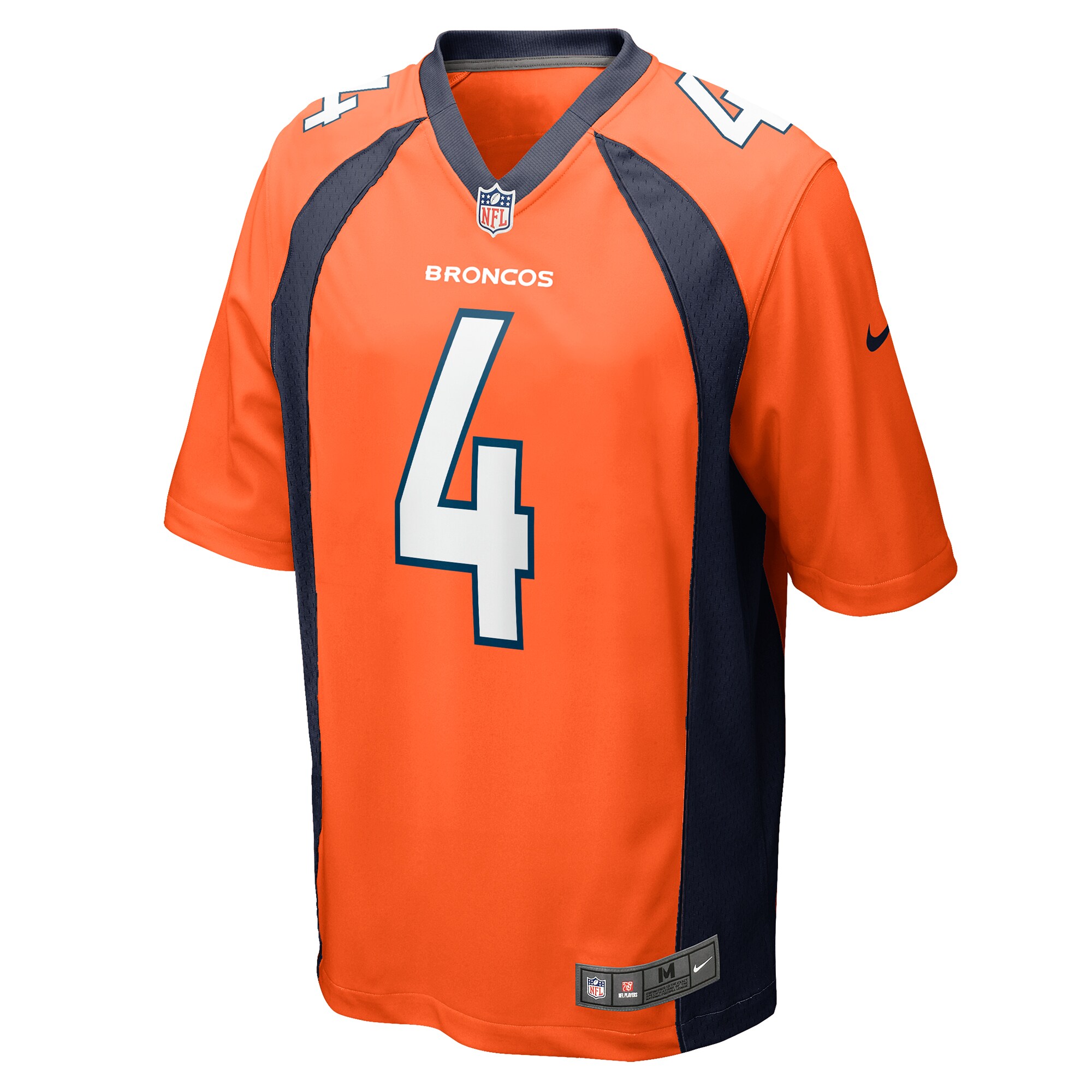 Denver Broncos Jarrett Stidham Orange Game Player NFL Jersey Men's