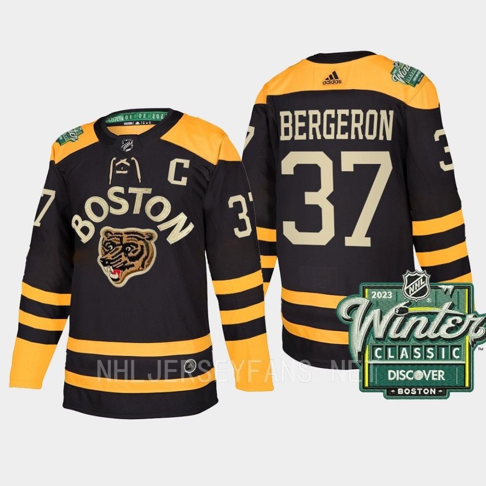 Boston Bruins Patrice Bergeron 37 2023 Winter Classic Black NHL Jersey Men's