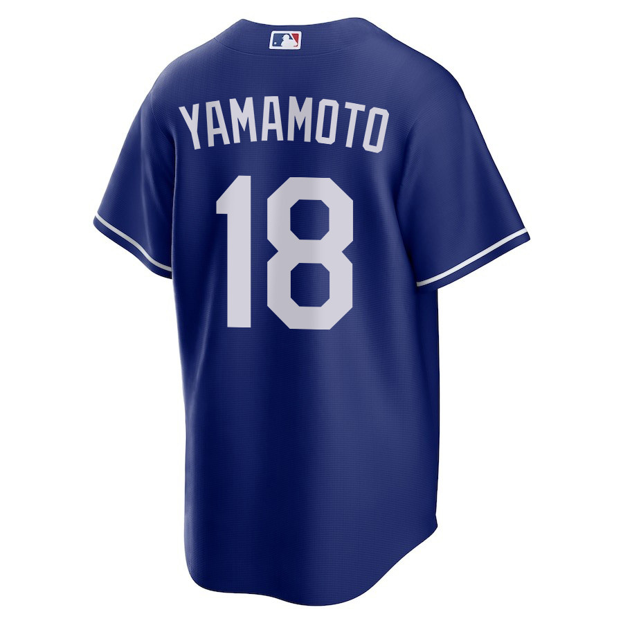 Yoshinobu Yamamoto 18 Los Angeles Dodgers Alternate Royal MLB Jersey Men's