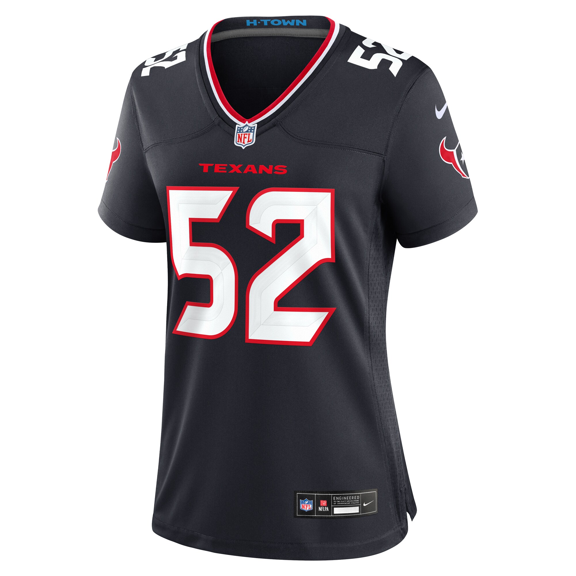 Houston Texans Jerry Hughes Navy Team Game NFL Jersey Women's