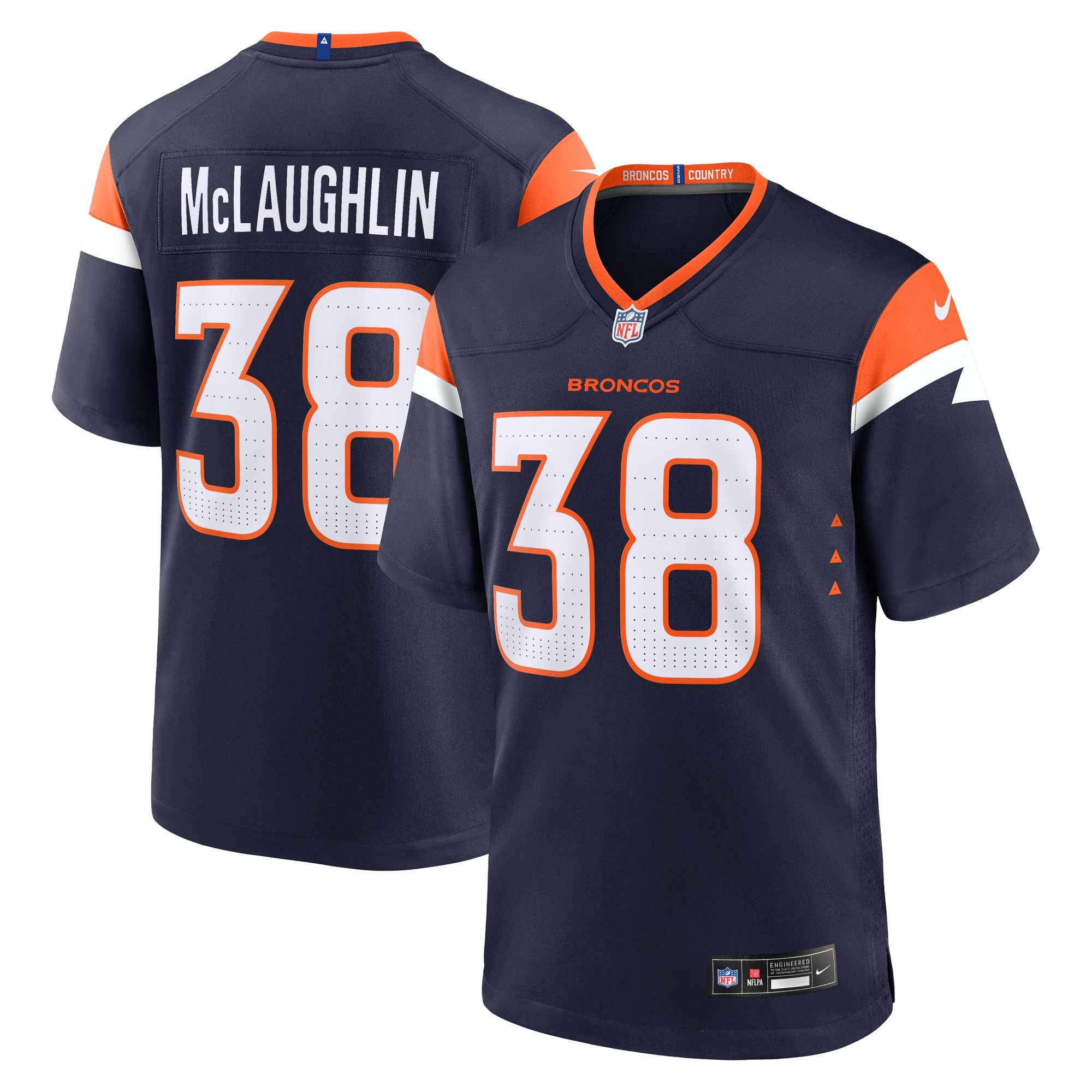 Denver Broncos Jaleel McLaughlin Navy Alternate Game NFL Jersey Men's