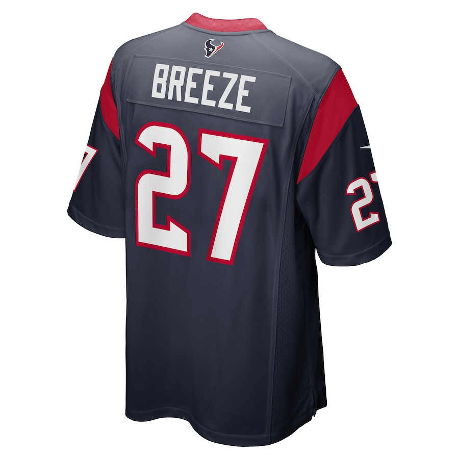 Brady Breeze 27 Houston Texans Game Navy NFL Jersey Men's