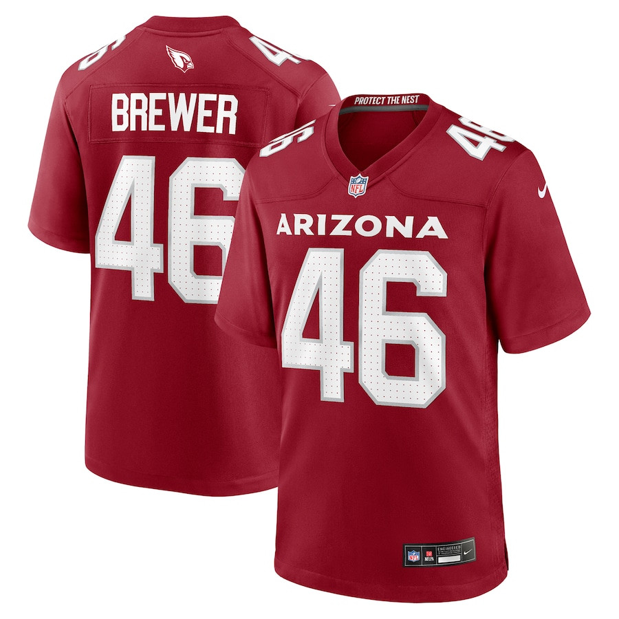 Aaron Brewer 46 Arizona Cardinals Team Game Cardinal NFL Jersey Men's