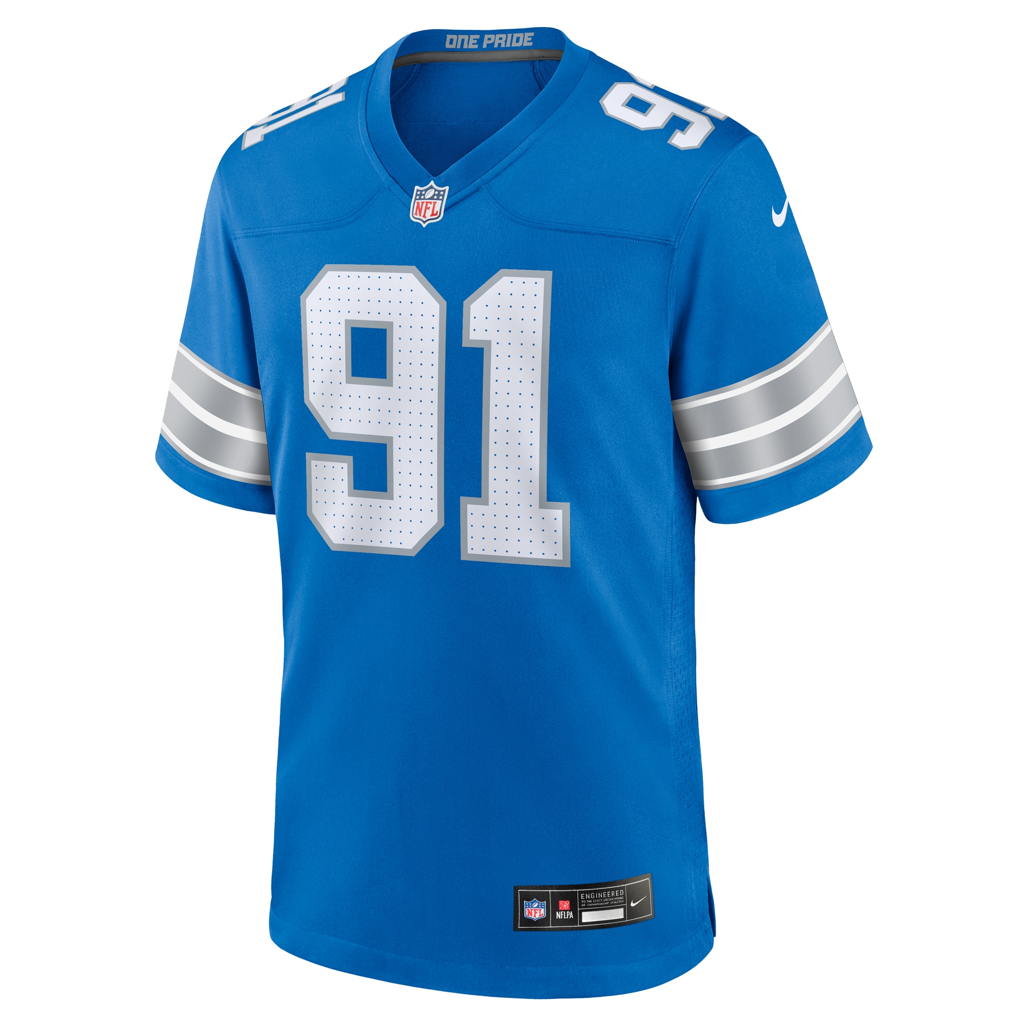 Detroit Lions Levi Onwuzurike Blue Team Game NFL Jersey Men's