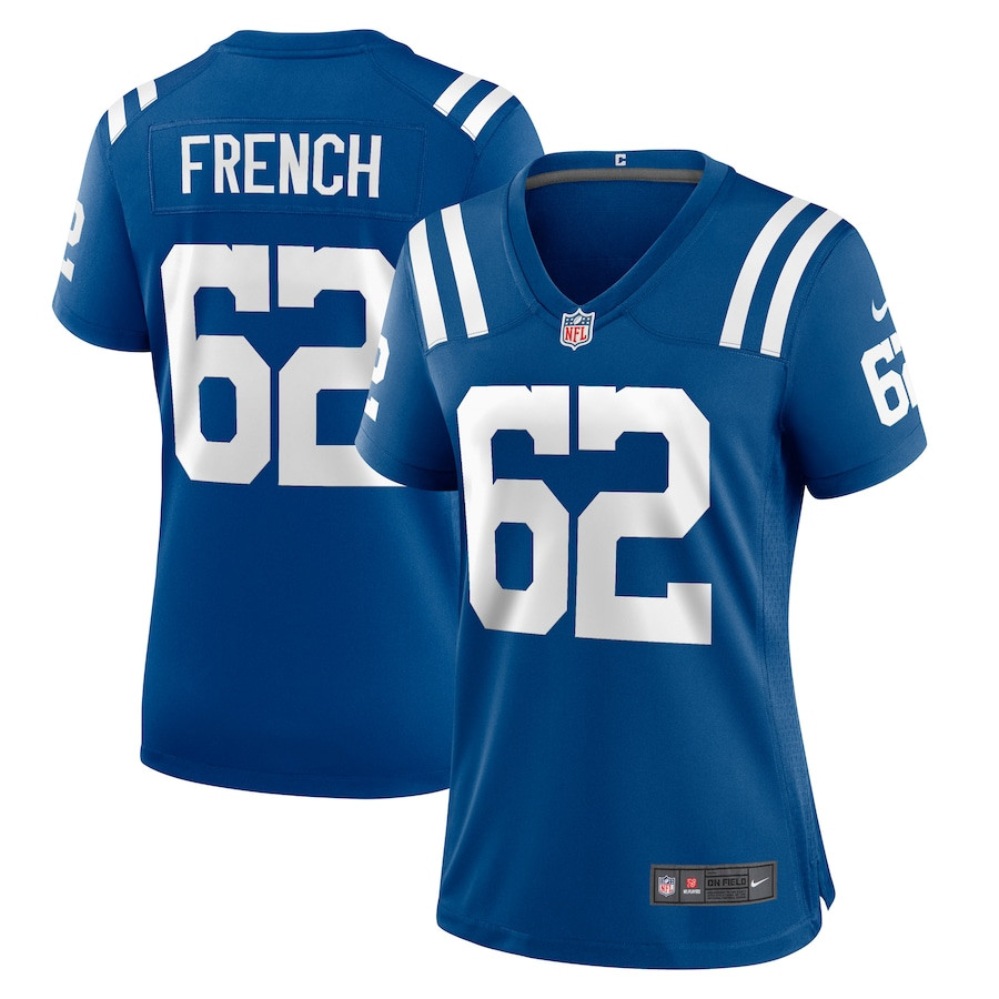 Wesley French 62 Indianapolis Colts Game Royal NFL Jersey Women's