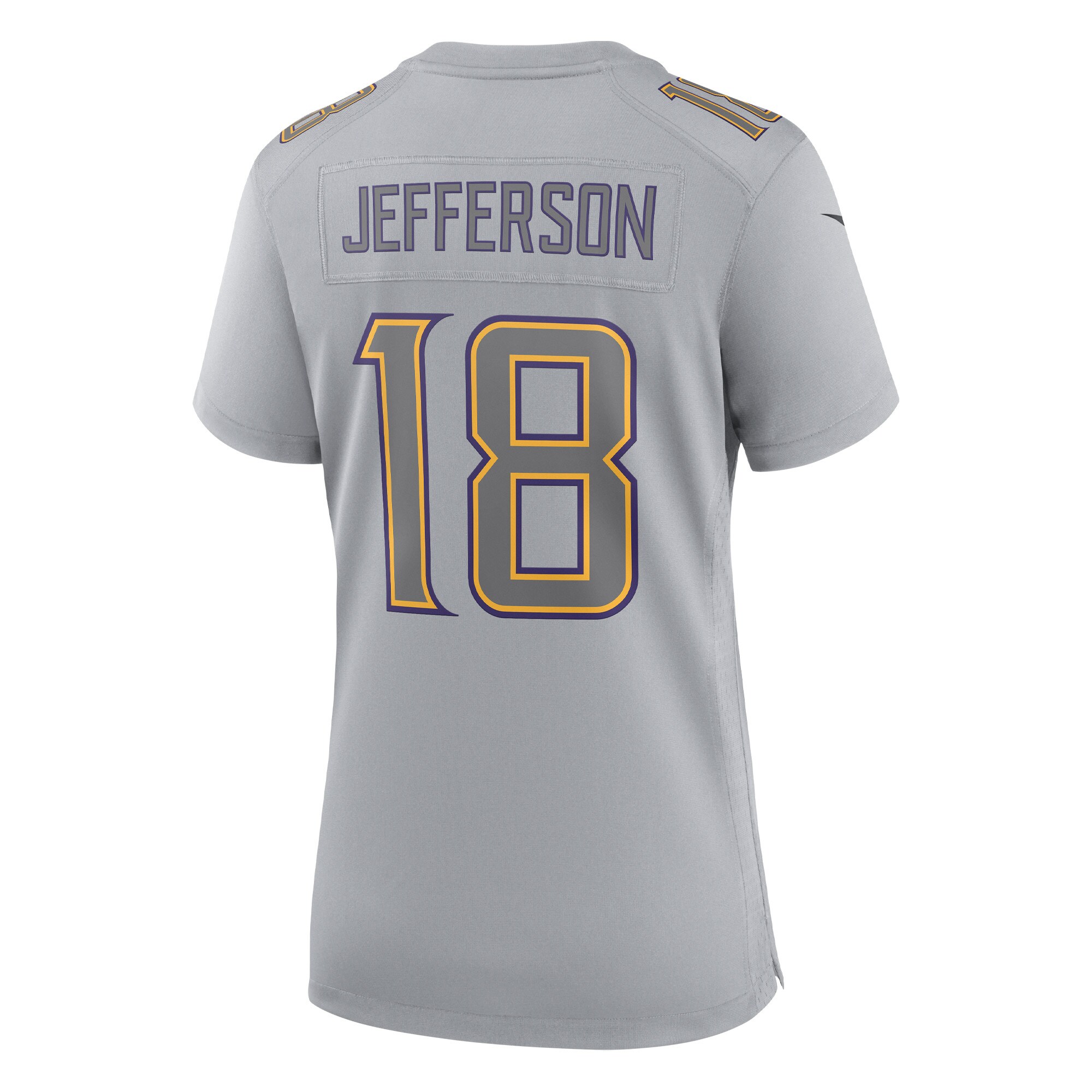 Minnesota Vikings Justin Jefferson Gray Atmosphere Fashion Game NFL Jersey Women's