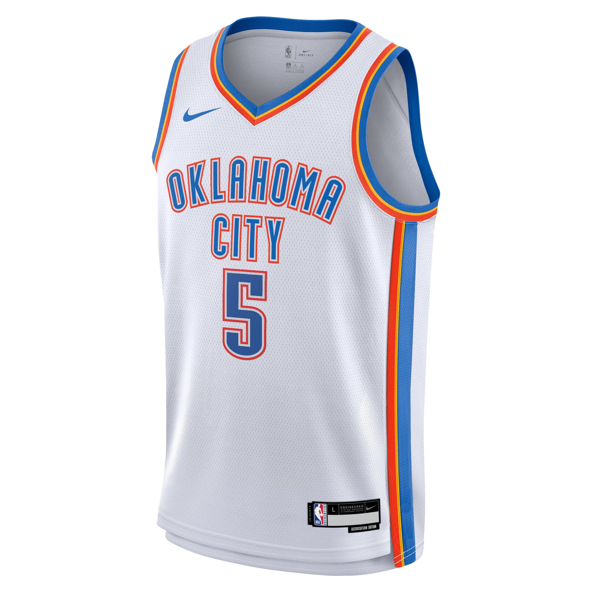 Camiseta Association Edition Swingman de Oklahoma City Thunder Blanca Luguentz Dort Juvenil NBA Jersey Men's