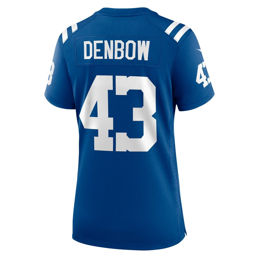Trevor Denbow 43 Indianapolis Colts Game Royal NFL Jersey Women's