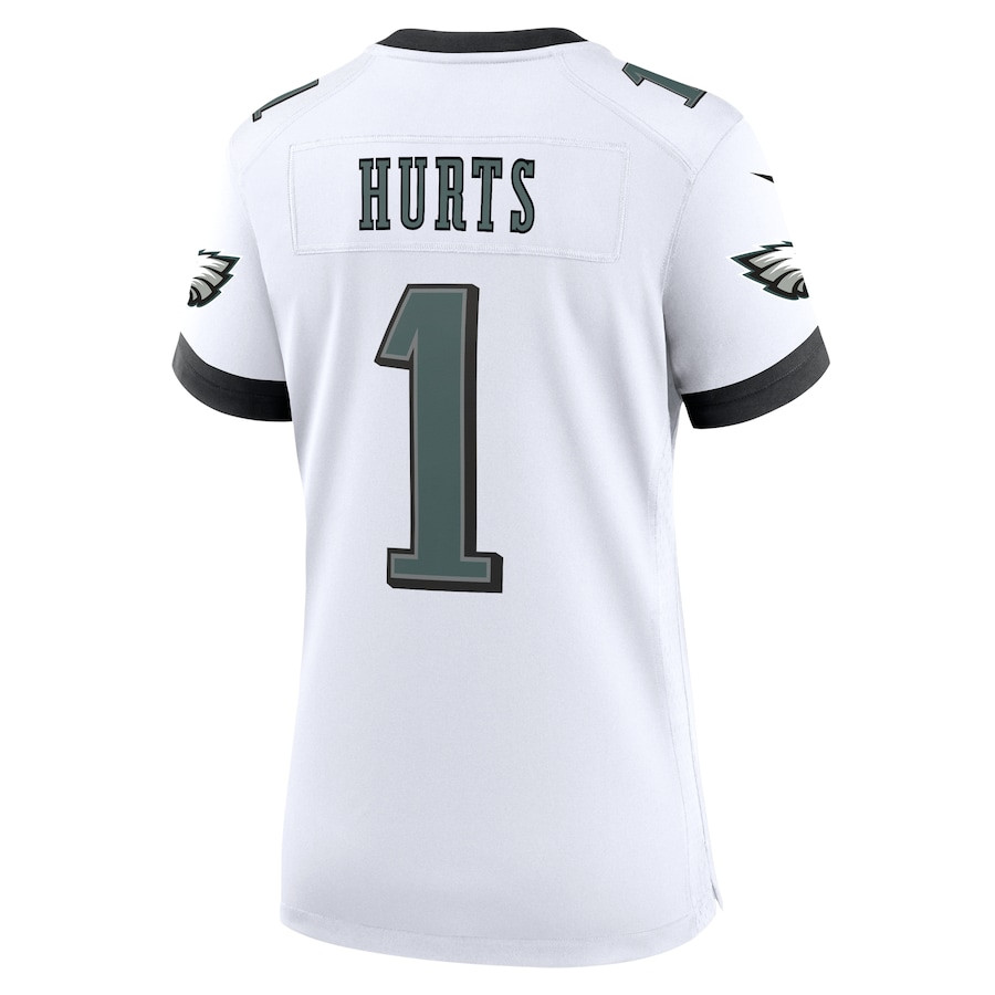 Jalen Hurts 1 Philadelphia Eagles Game White NFL Jersey Women's