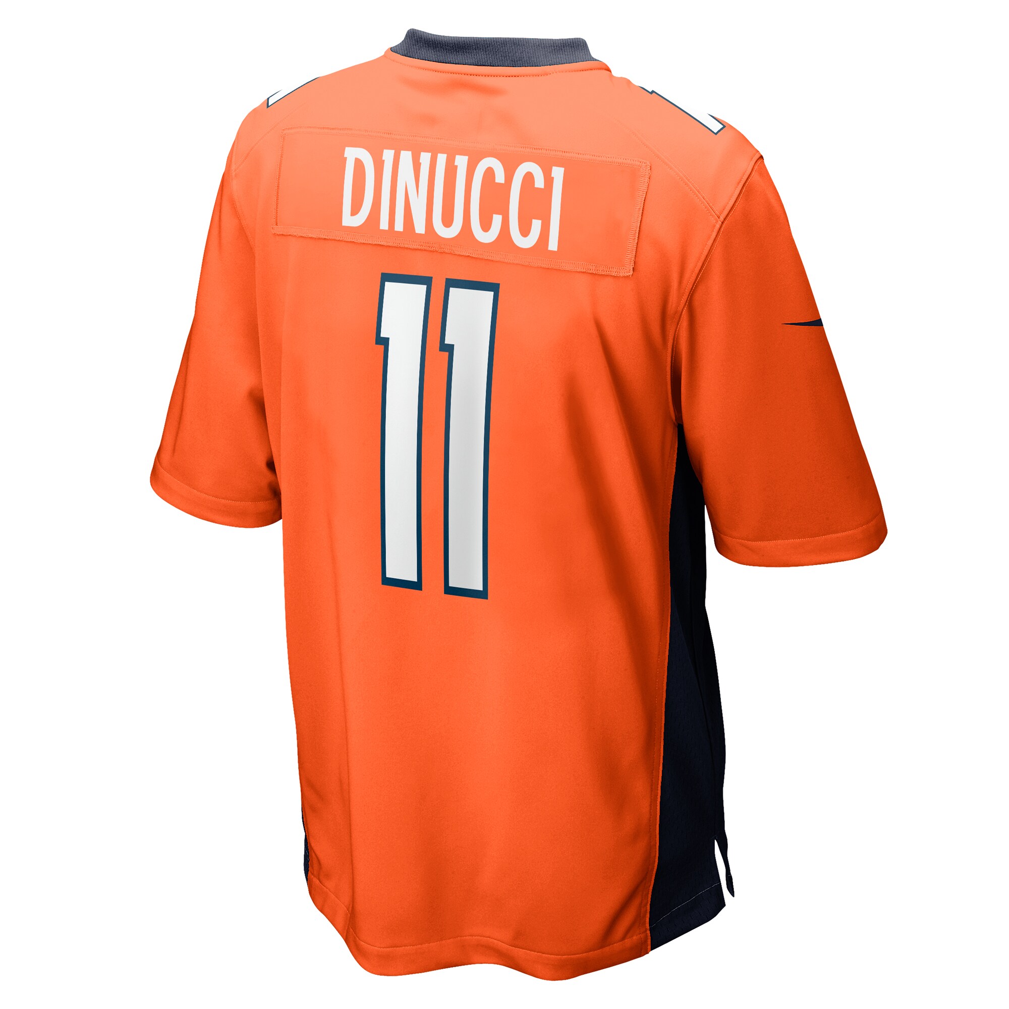 Denver Broncos Ben DiNucci Orange Team Game NFL Jersey Men's