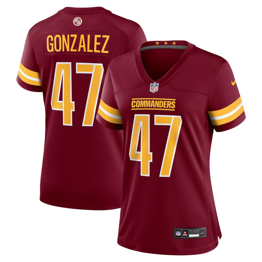 Zane Gonzalez 47 Washington Commanders Game Burgundy NFL Jersey Women's