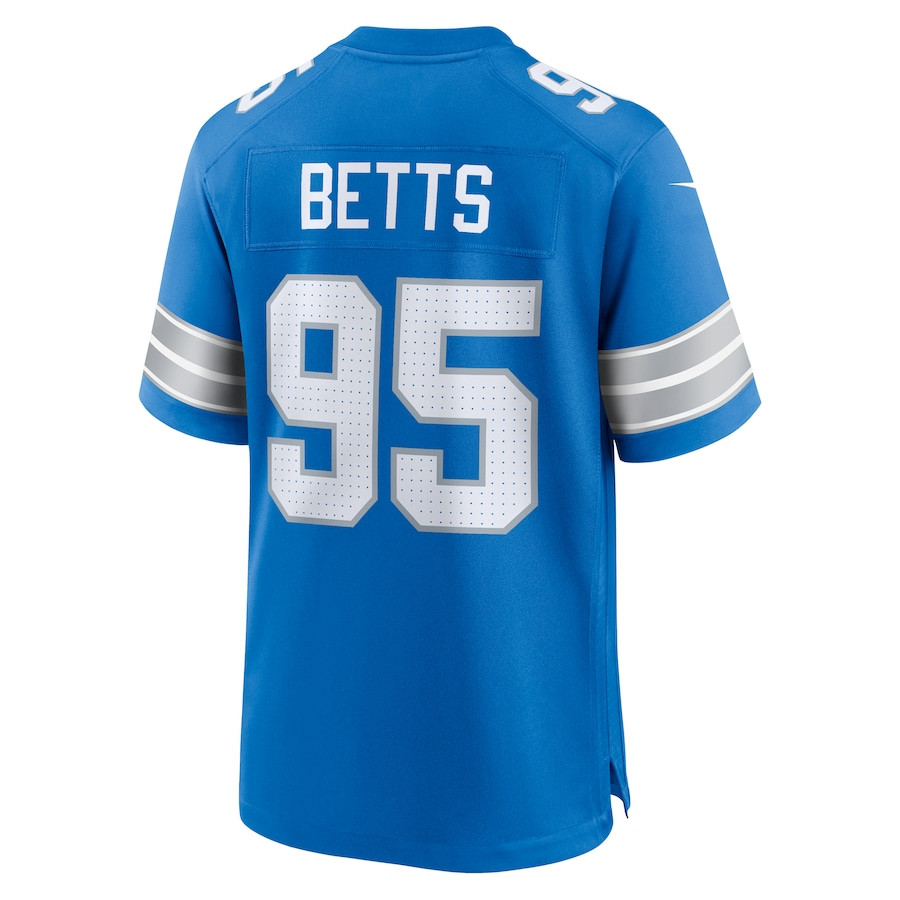 Mathieu Betts 95 Detroit Lions Game Blue NFL Jersey Men's
