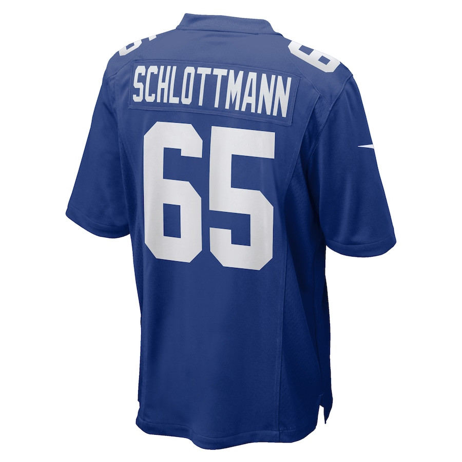 Austin Schlottmann 65 New York Giants Team Game Royal NFL Jersey Men's