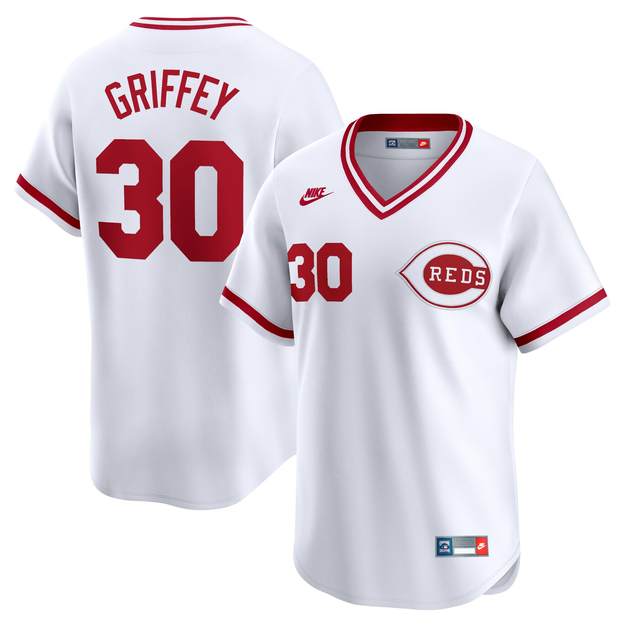 Cincinnati Reds Ken Griffey White Throwback Cooperstown Limited MLB Jersey Men's