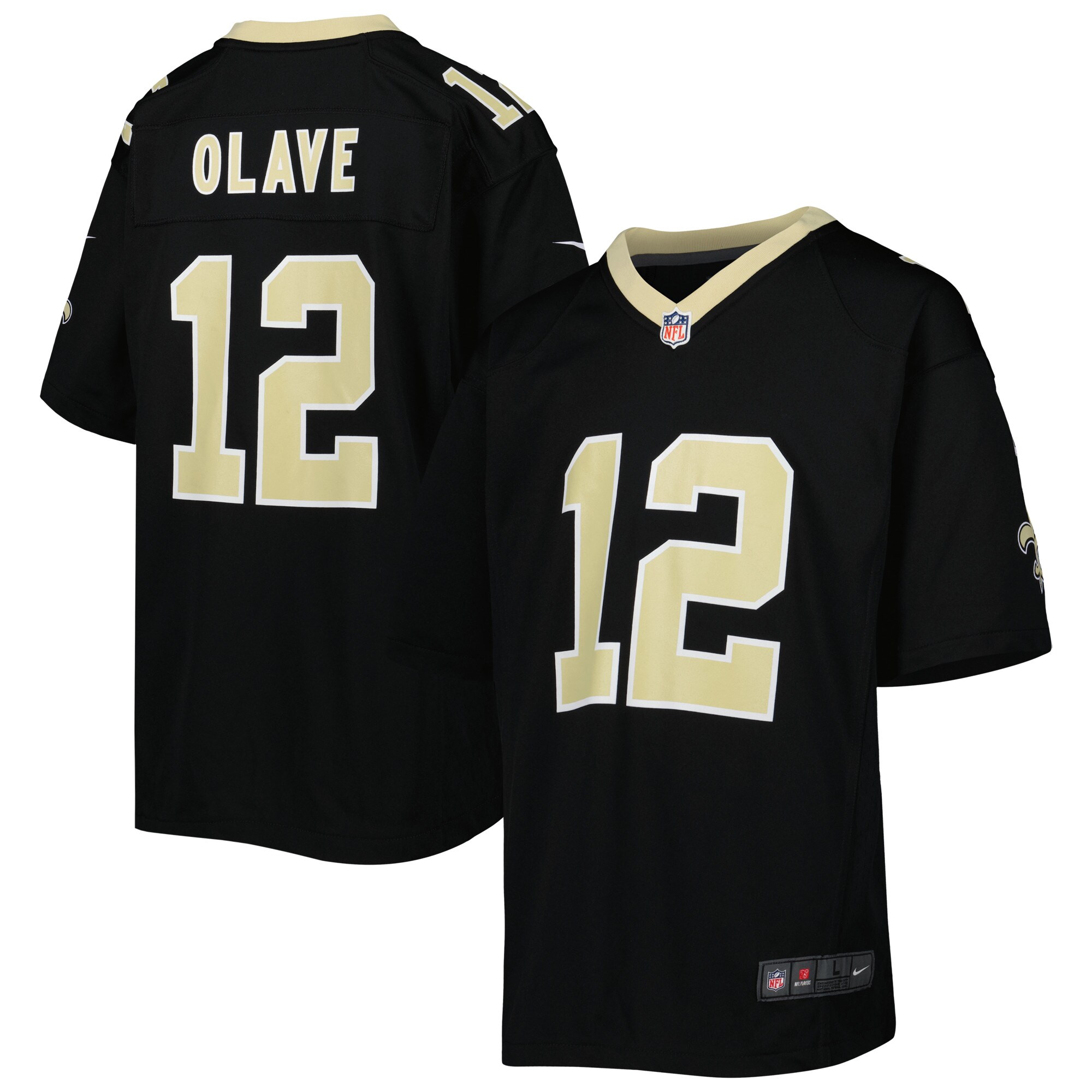 New Orleans Saints Chris Olave Black Game NFL Jersey Youth