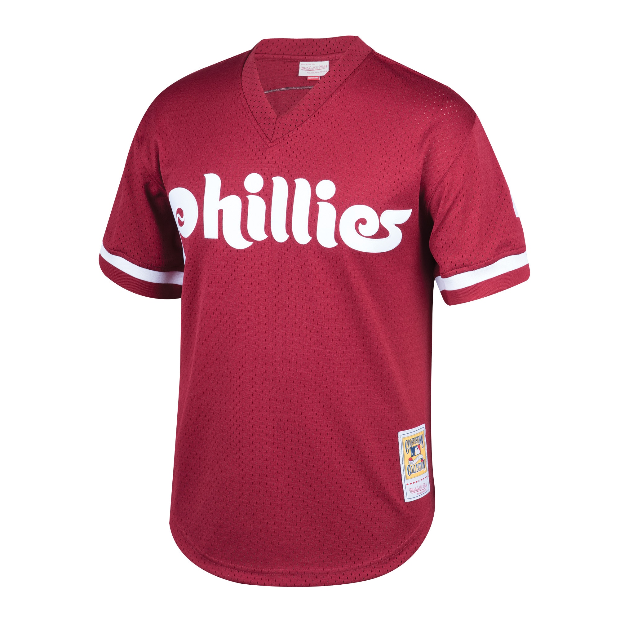 Philadelphia Phillies Lenny Dykstra Mitchell Ness Burgundy Cooperstown Collection Mesh Batting Practice MLB Jersey Youth