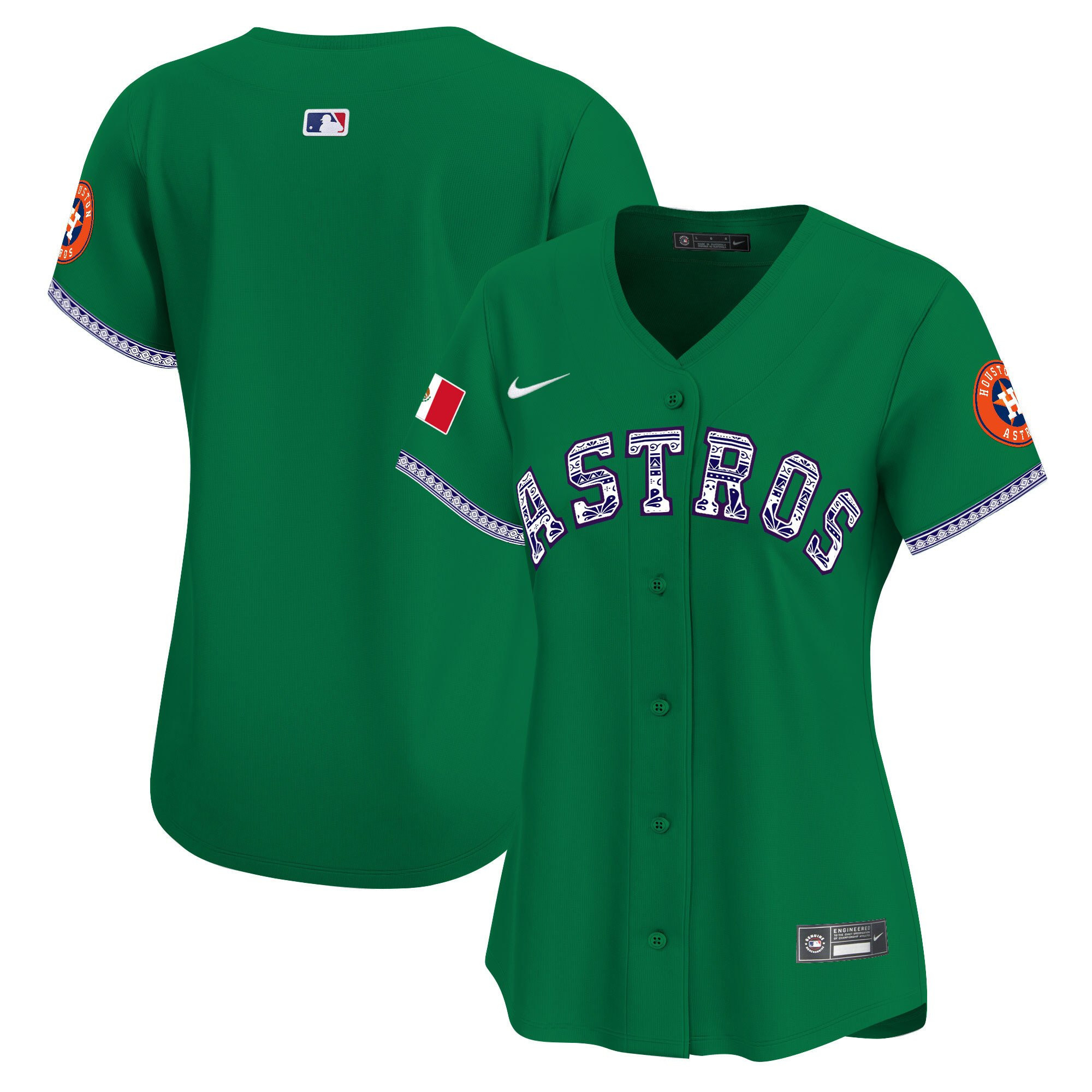 Houston Astros Mexico Green MLB Jersey Women's