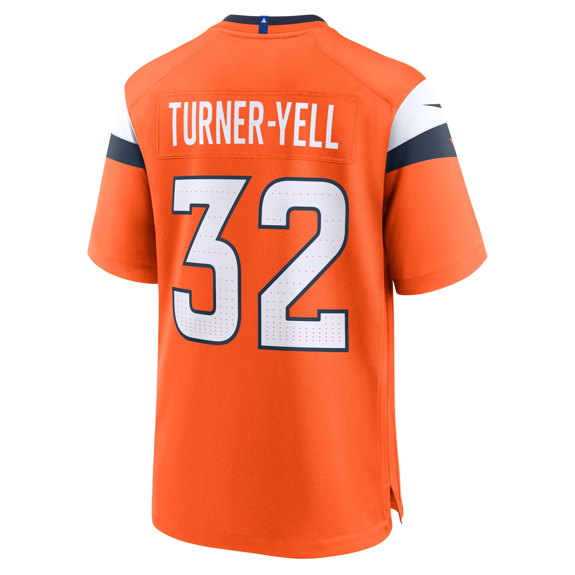 Denver Broncos Delarrin Turner-Yell Orange Team Game NFL Jersey Men's