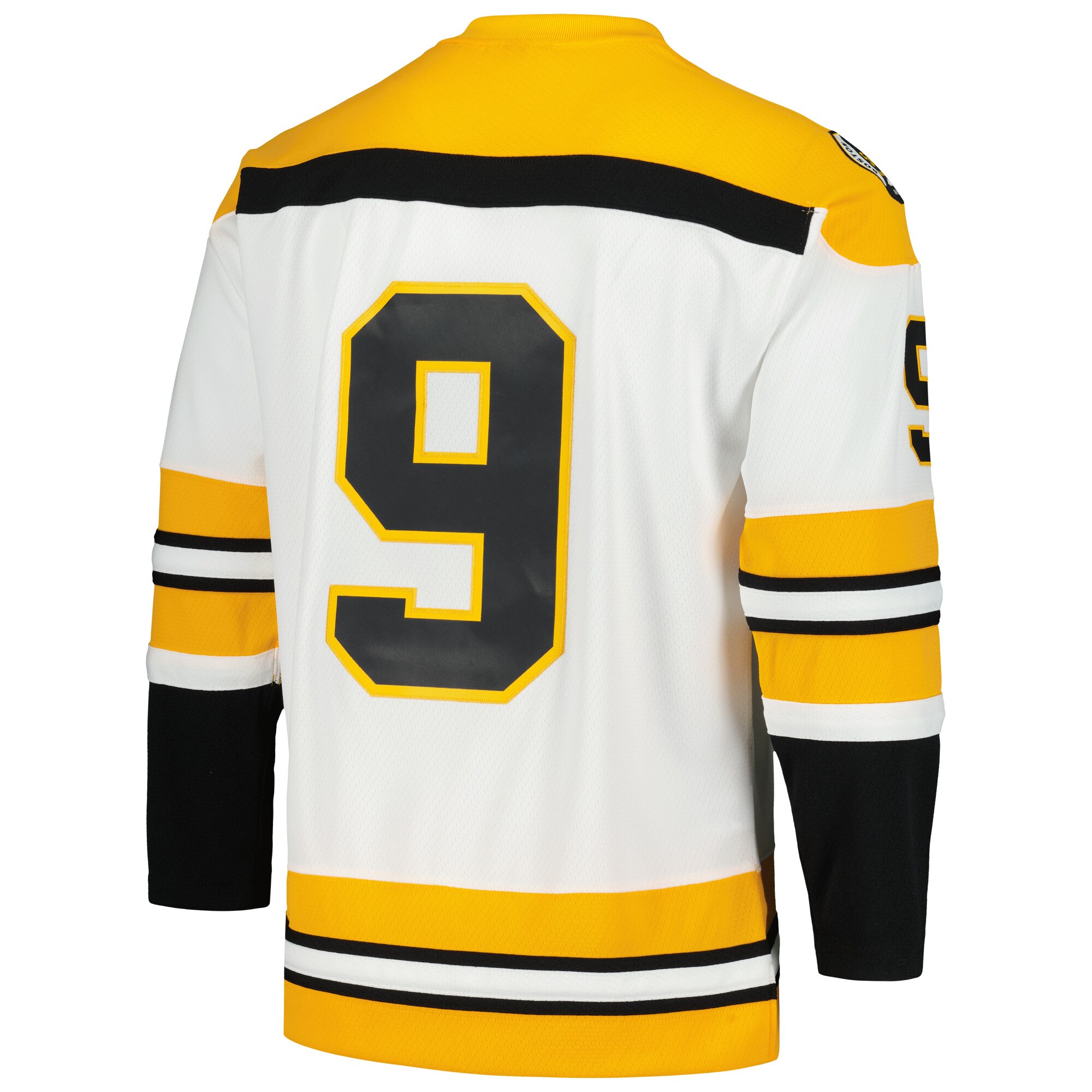 Boston Bruins Johnny Bucyk Mitchell Ness White 1973/74 Blue Line Player NHL Jersey Men's