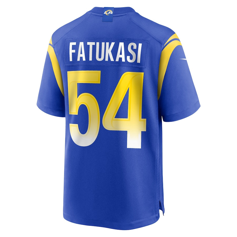 Olakunle Fatukasi 54 Los Angeles Rams Game Royal NFL Jersey Men's