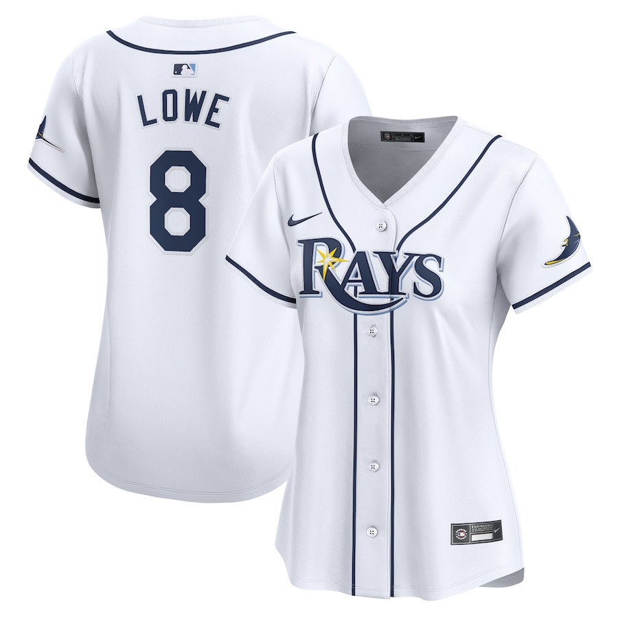 Brandon Lowe 8 Tampa Bay Rays Home Limited Player White MLB Jersey Women's