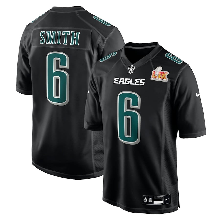 DeVonta Smith 6 Philadelphia Eagles Super Bowl LIX Fashion Game Player Carbon Black NFL Jersey Men's