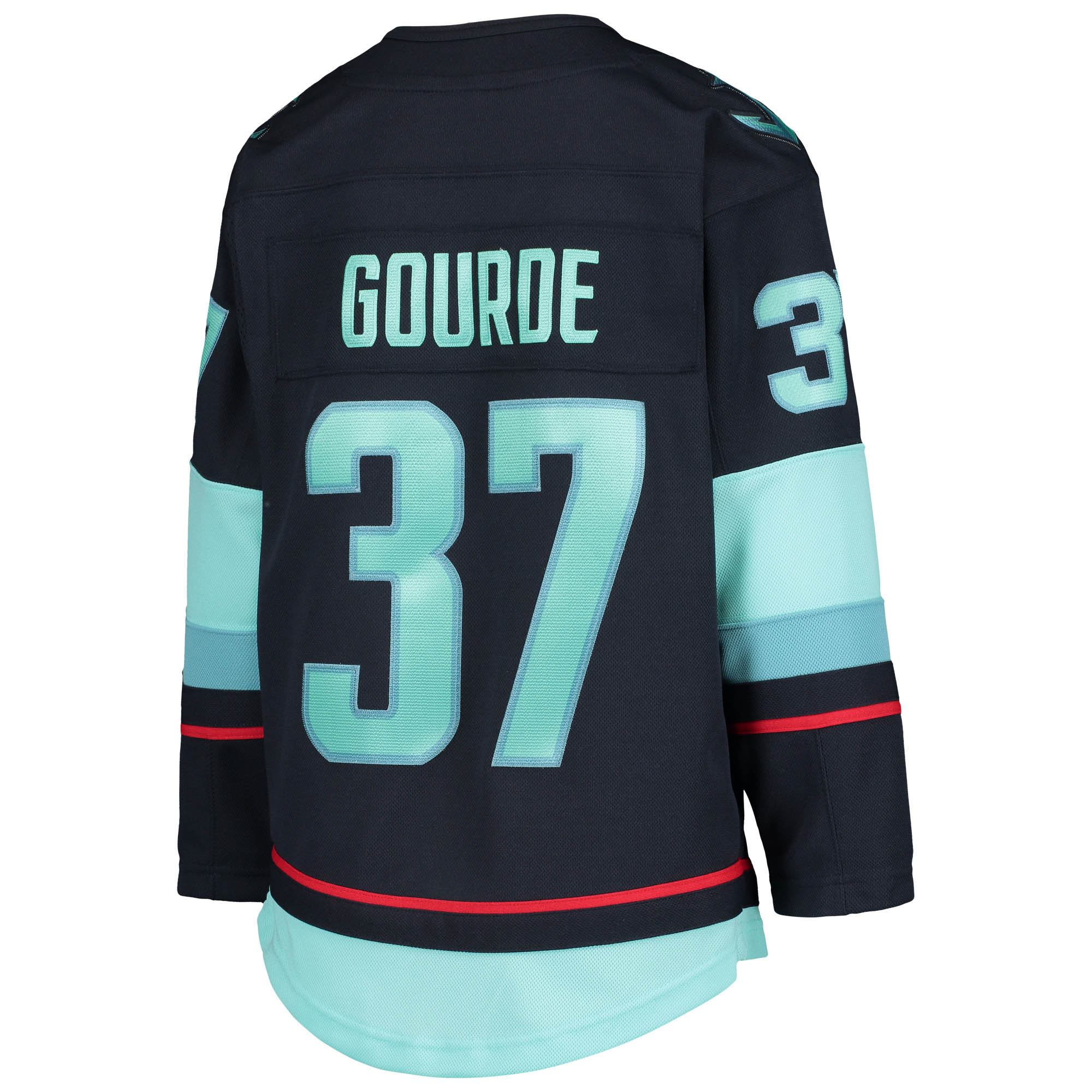 Seattle Kraken Yanni Gourde Deep Sea Blue Home Premier Player NHL Jersey Youth