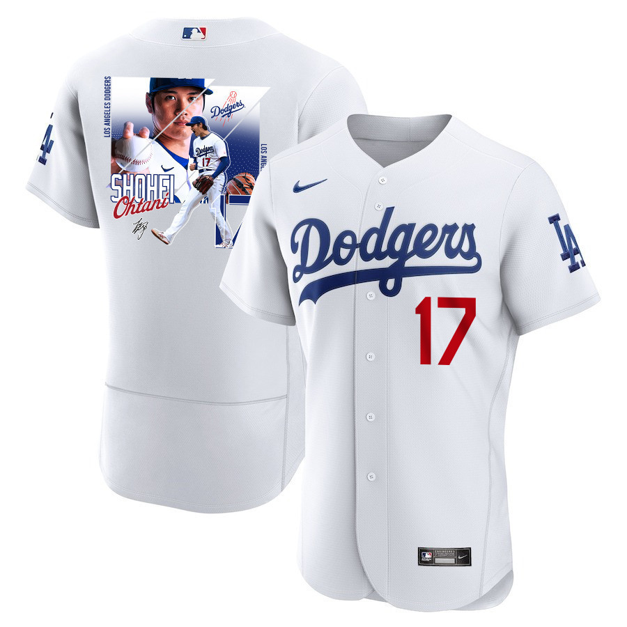 Shohei Ohtani 17 Los Angeles Dodgers Signed Greatest Sho On Earth 2023 Home ELITE White MLB Jersey Men's
