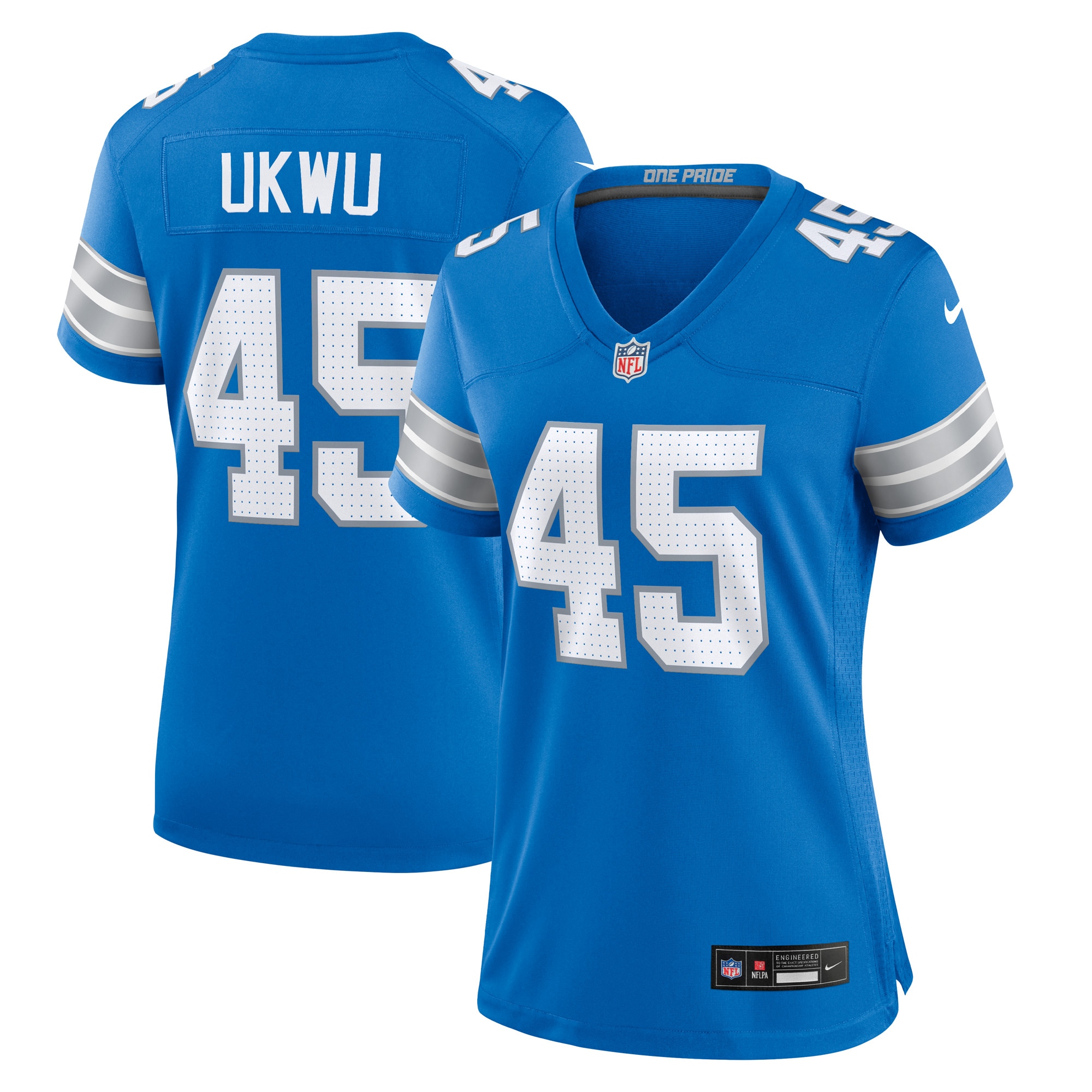 Detroit Lions Isaac Ukwu Blue Game NFL Jersey Women's