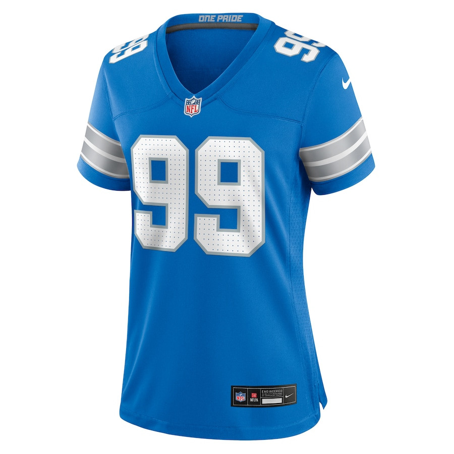 Brodric Martin 99 Detroit Lions Team Game Blue NFL Jersey Women's