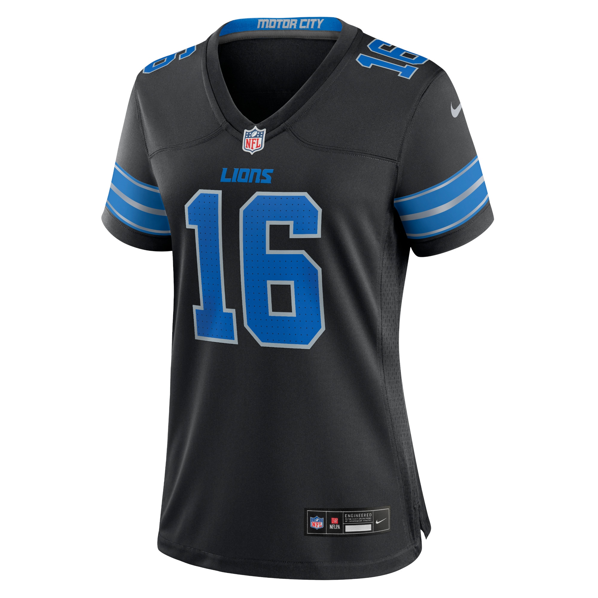 Detroit Lions Jared Goff Black 2nd Alternate Game NFL Jersey Women's