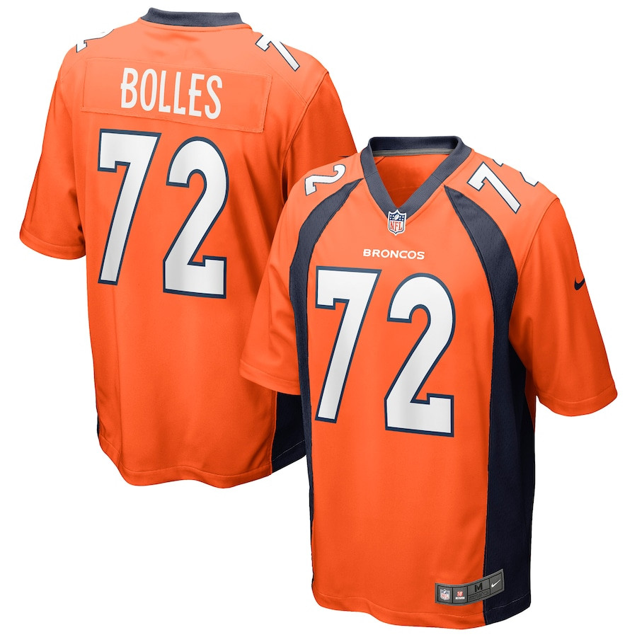 Garett Bolles 72 Denver Broncos Game Orange NFL Jersey Men's